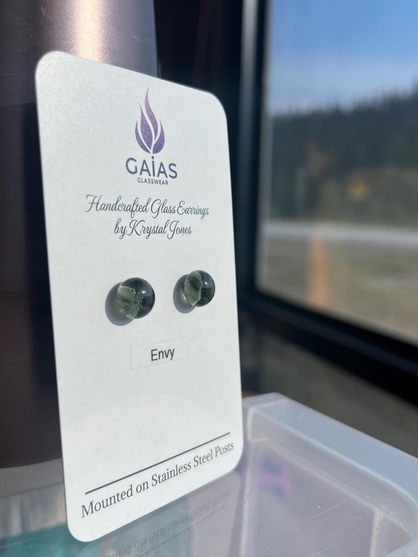 Envy | Fused Glass Stud Earrings