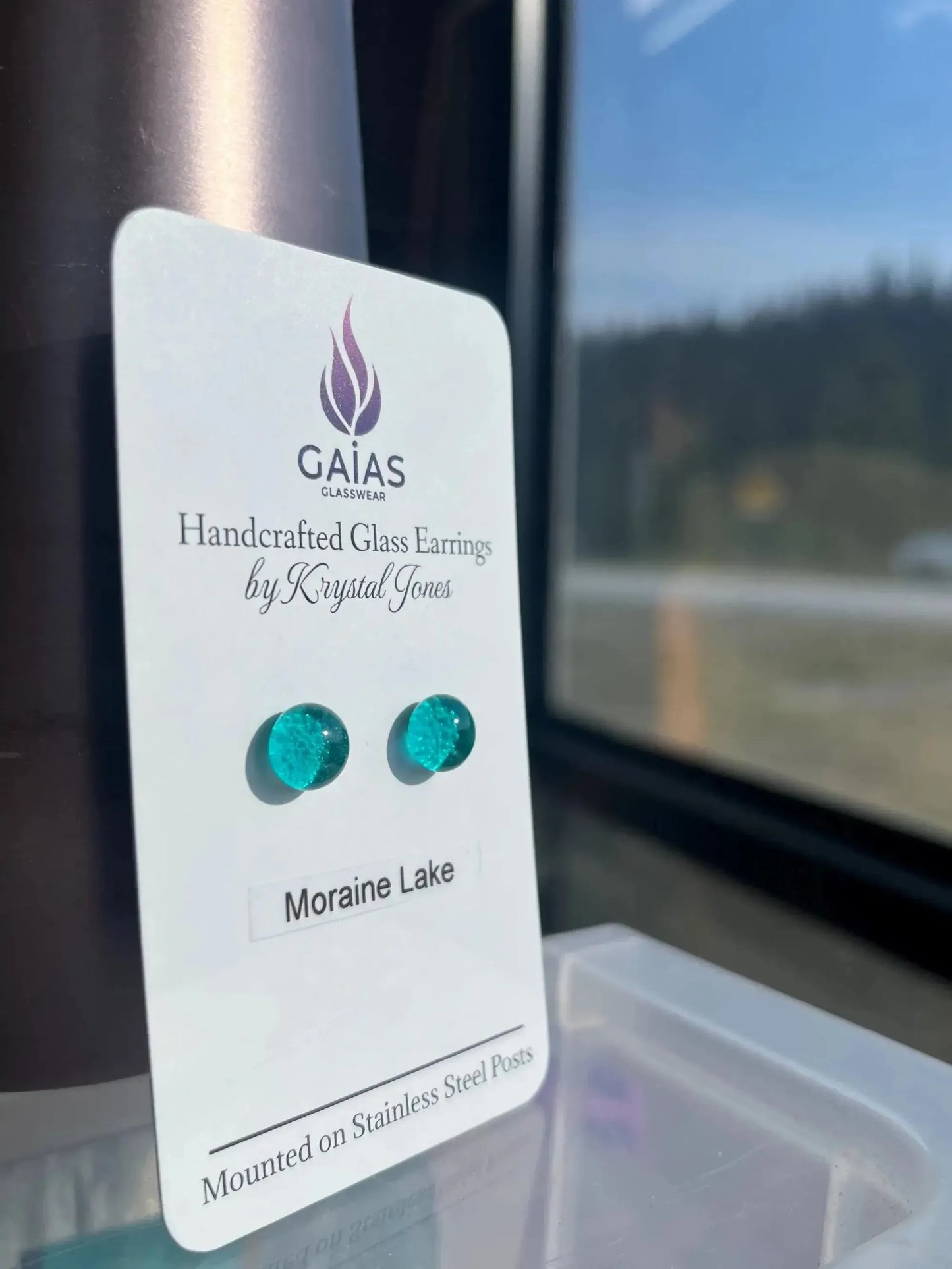 Moraine Lake | Fused Glass Stud Earring
