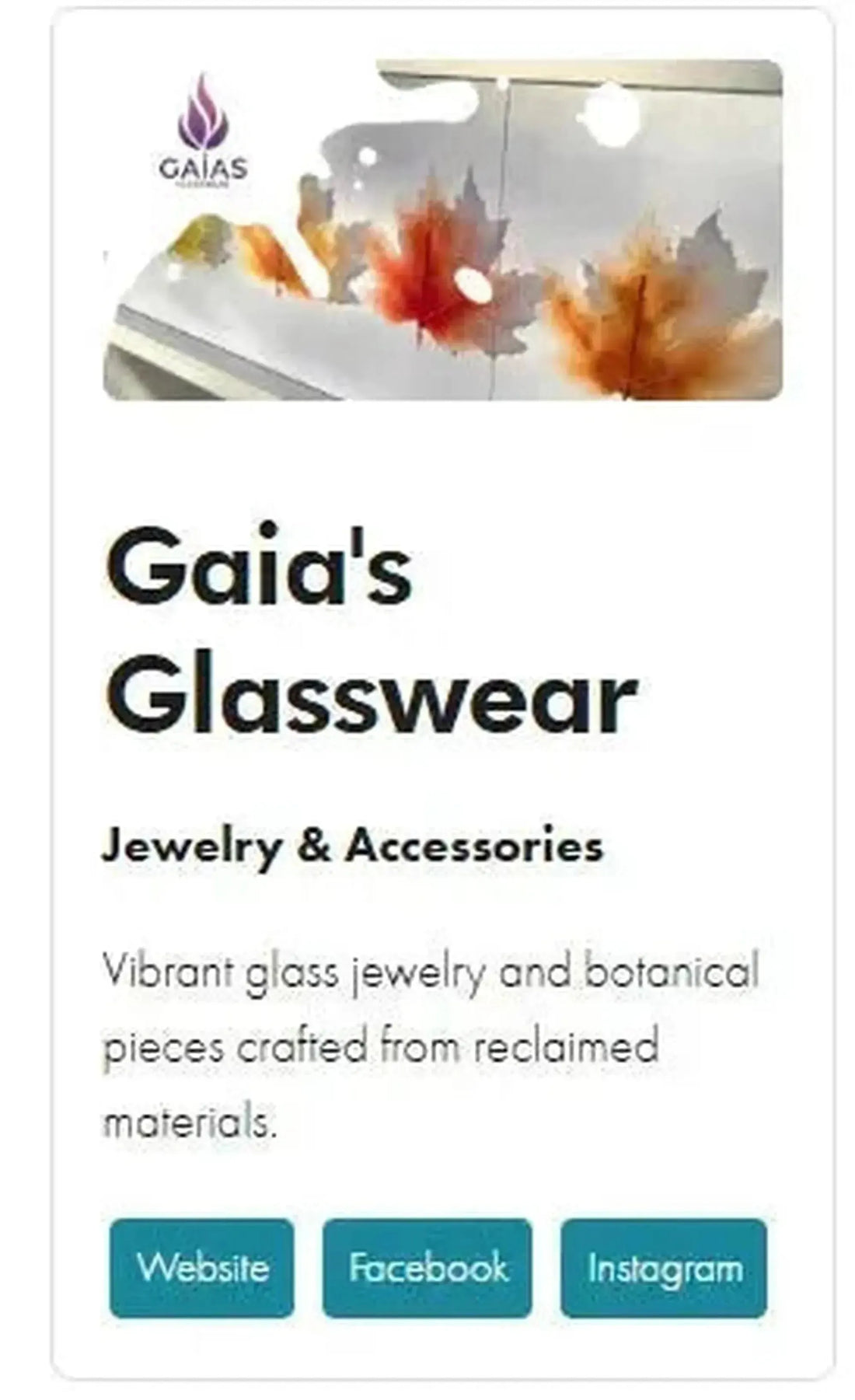 Gaias Glasswear at the Leduc Art Walk