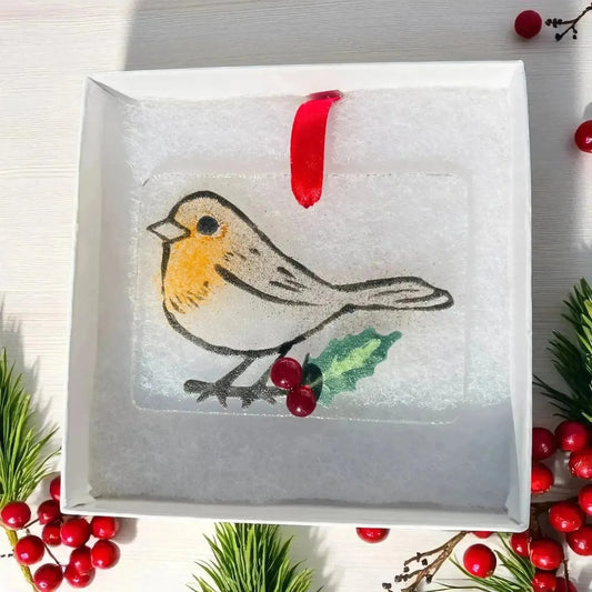 Hand-Painted Glass Robin Ornaments — Now Live!