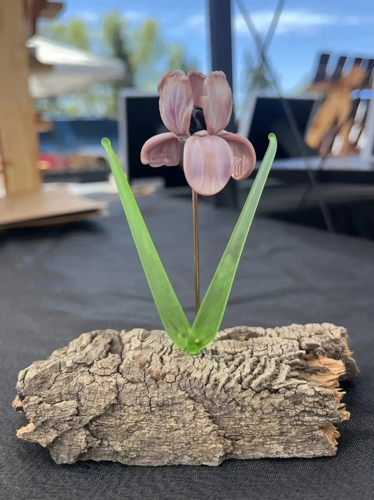 Handcrafted Glass Irises: The Art of Lampworked Floral Sculpture