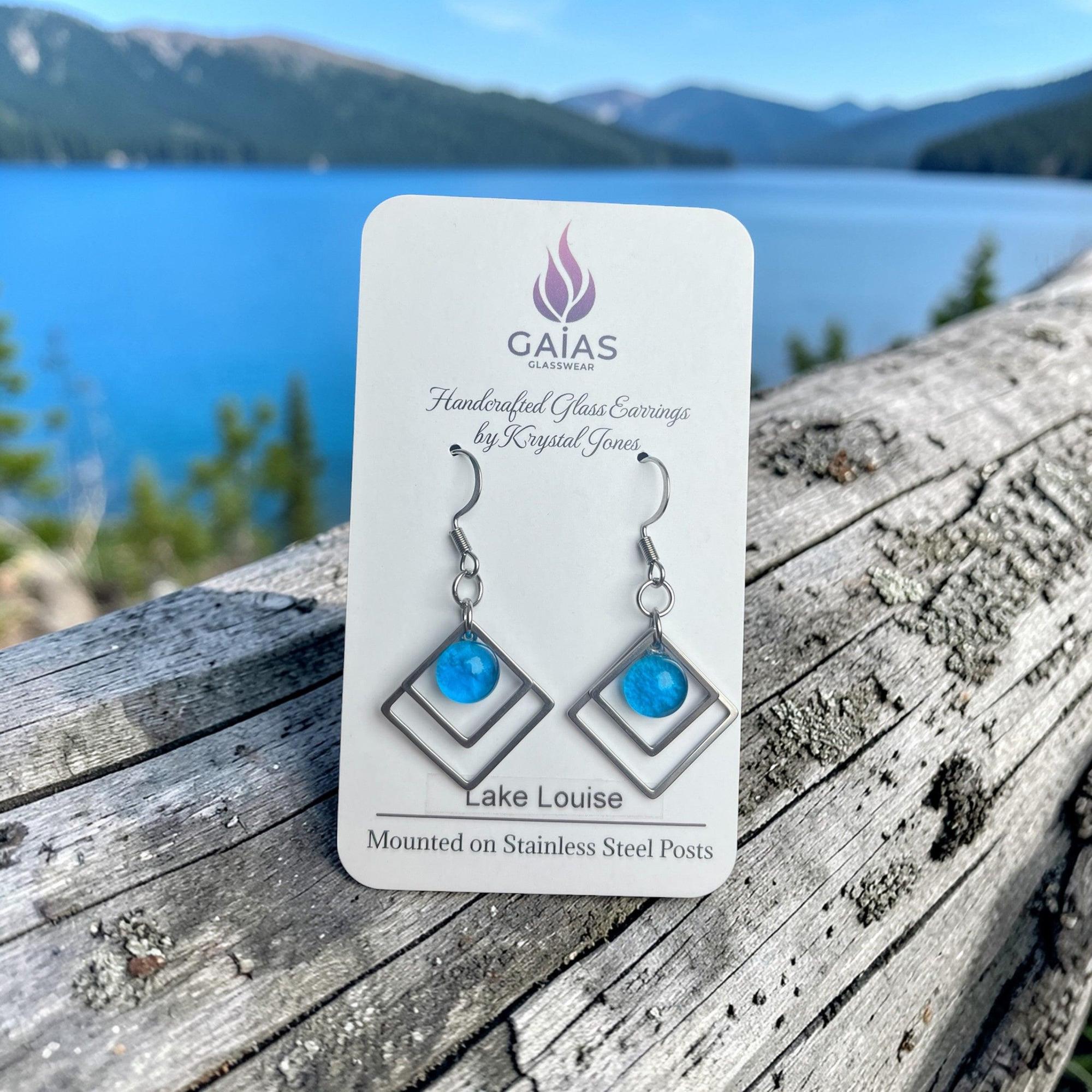 Fused Glass Geometric Earrings