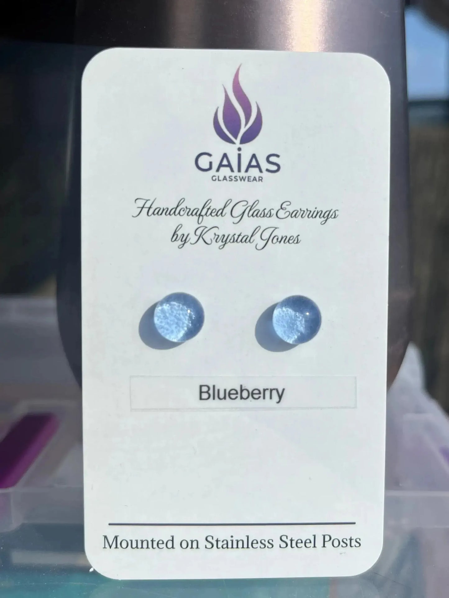 Blueberry | Fused Glass Stud Earring