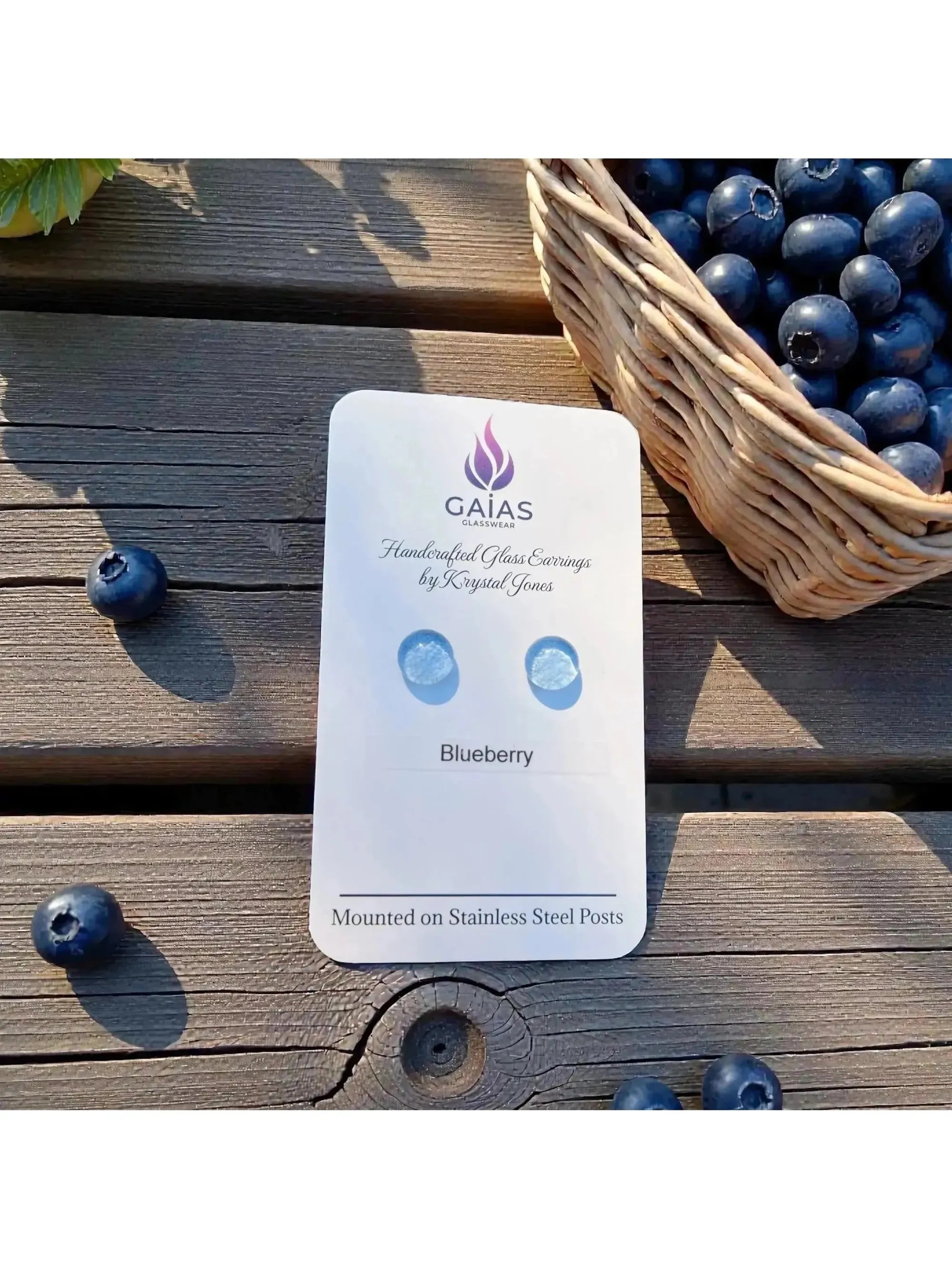 Blueberry | Fused Glass Stud Earring