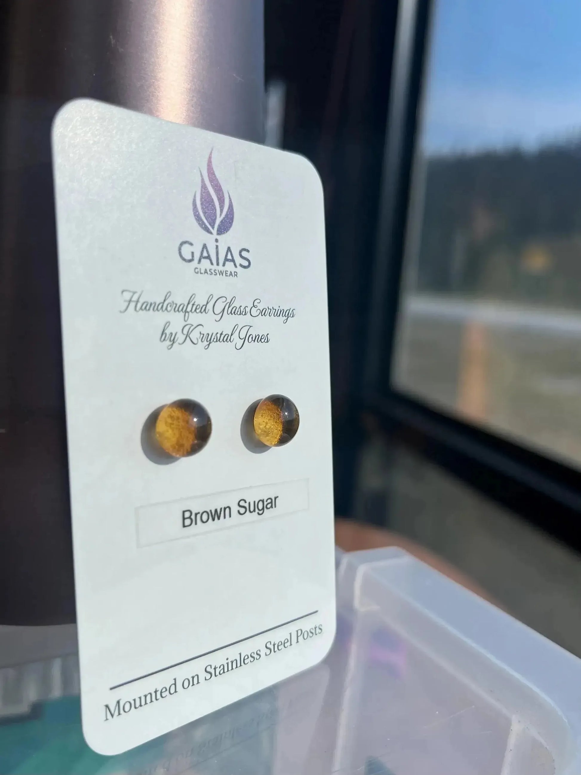 Brown Sugar | Fused Glass Stud Earring