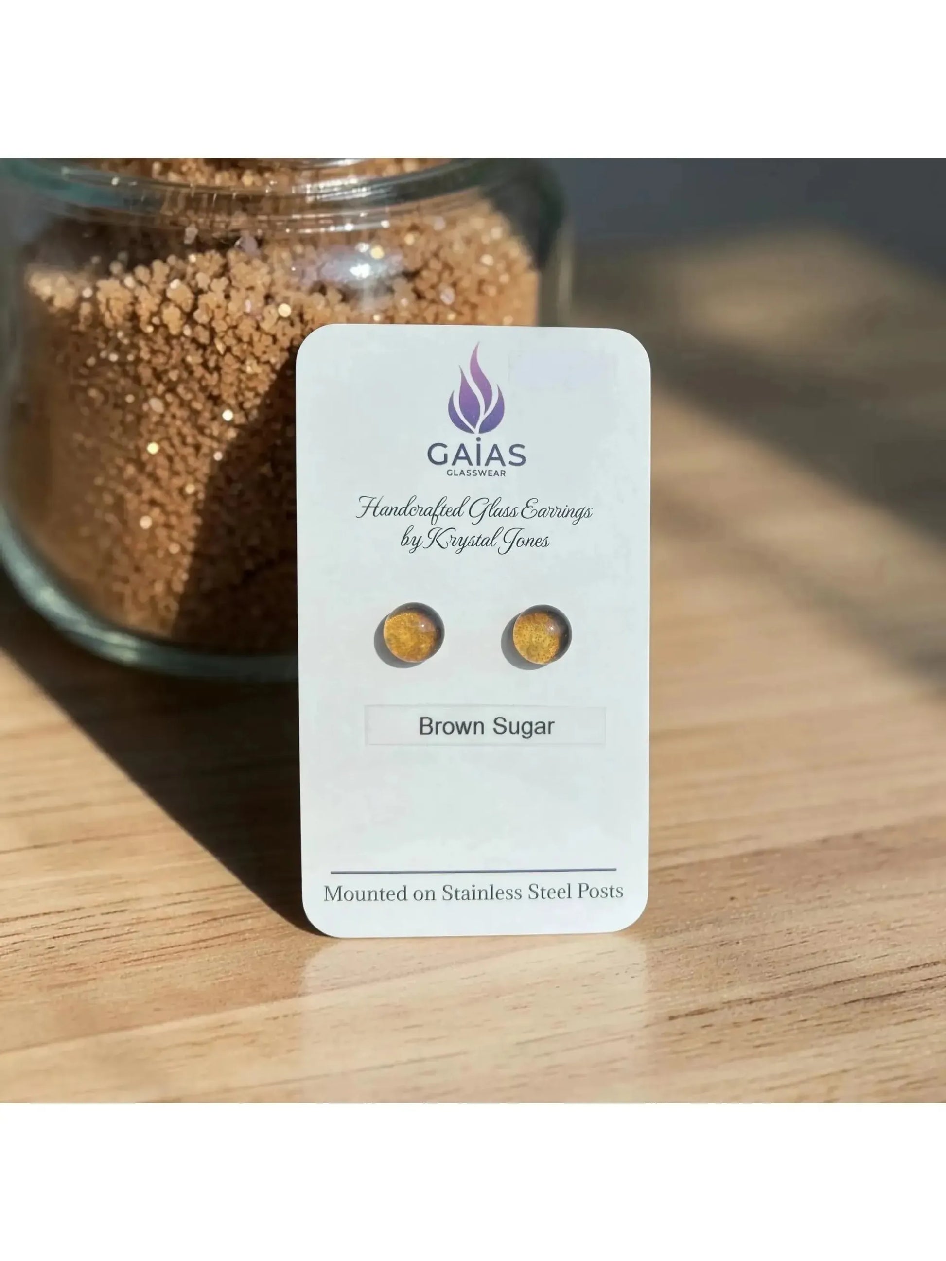Brown Sugar | Fused Glass Stud Earring