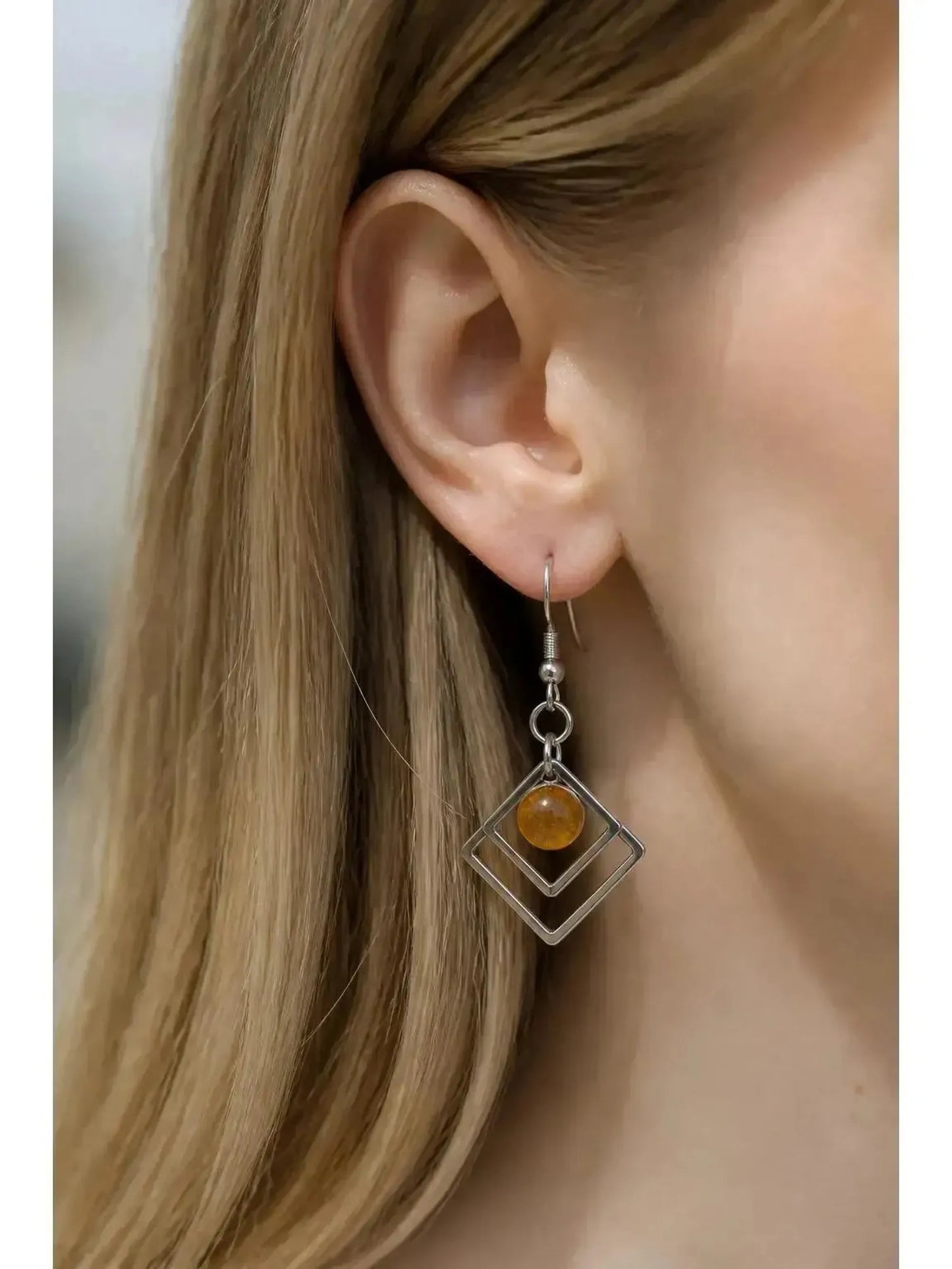 Brown Sugar | Geometric Fused Glass Earring