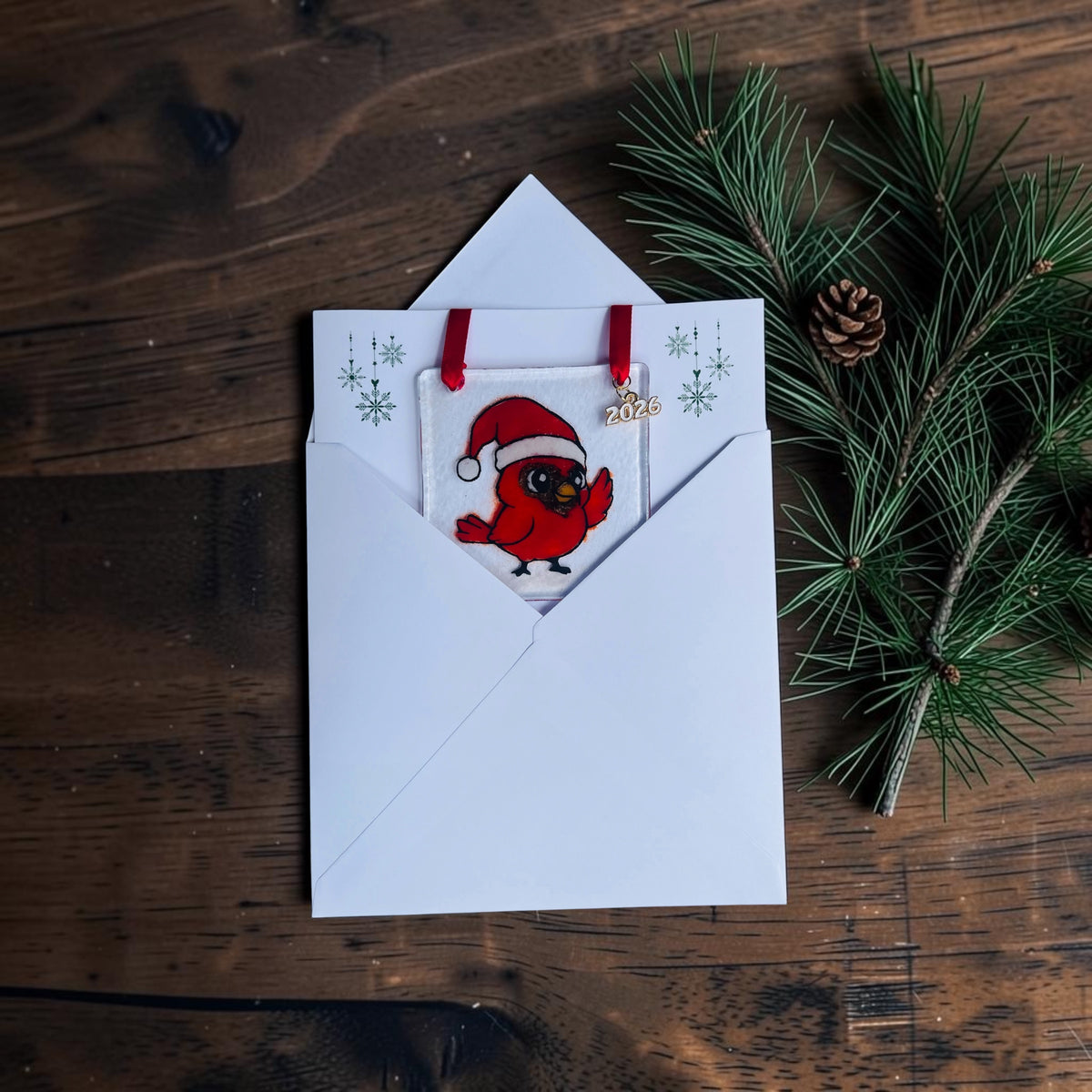 Cardinal Fused Glass Ornament