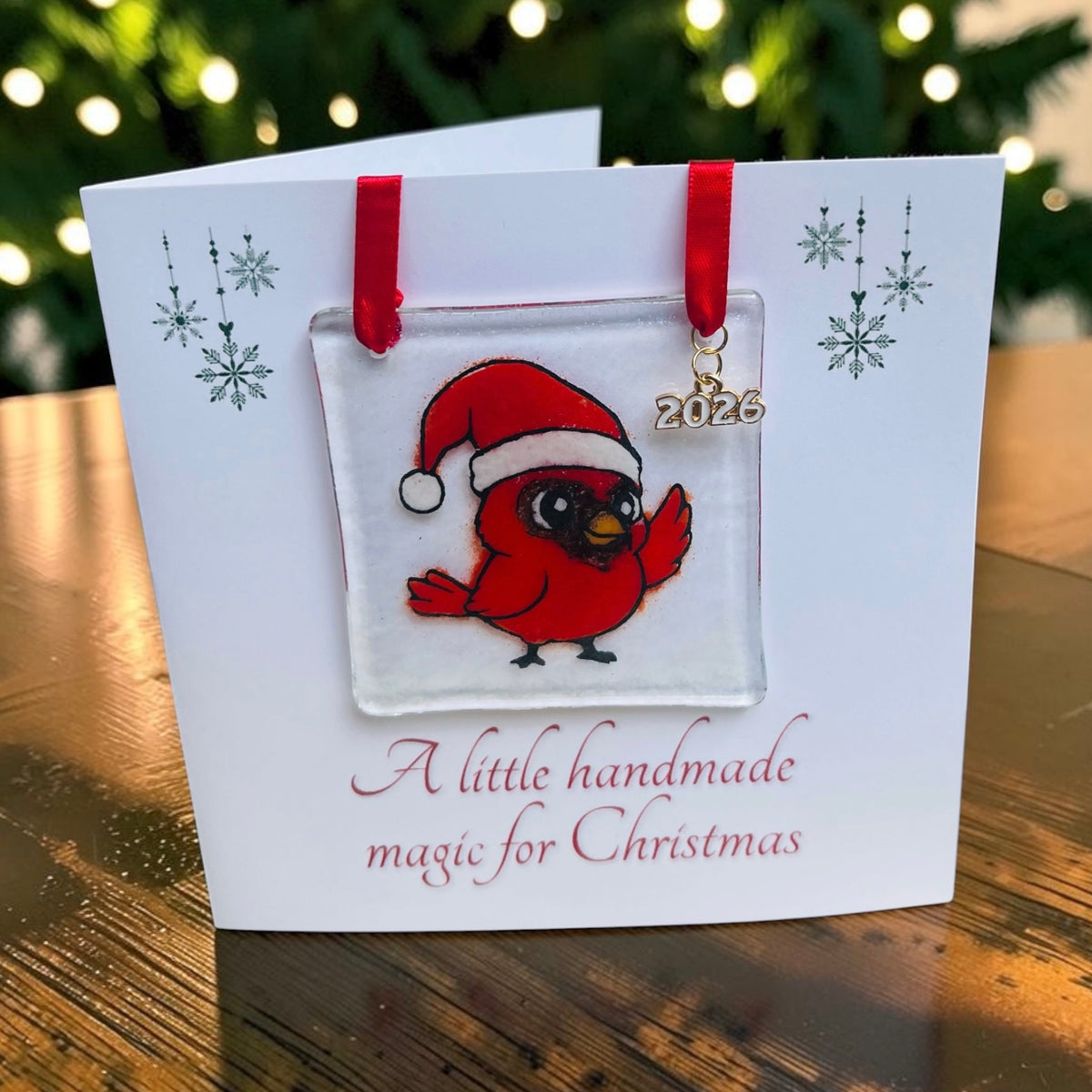 Cardinal Fused Glass Ornament