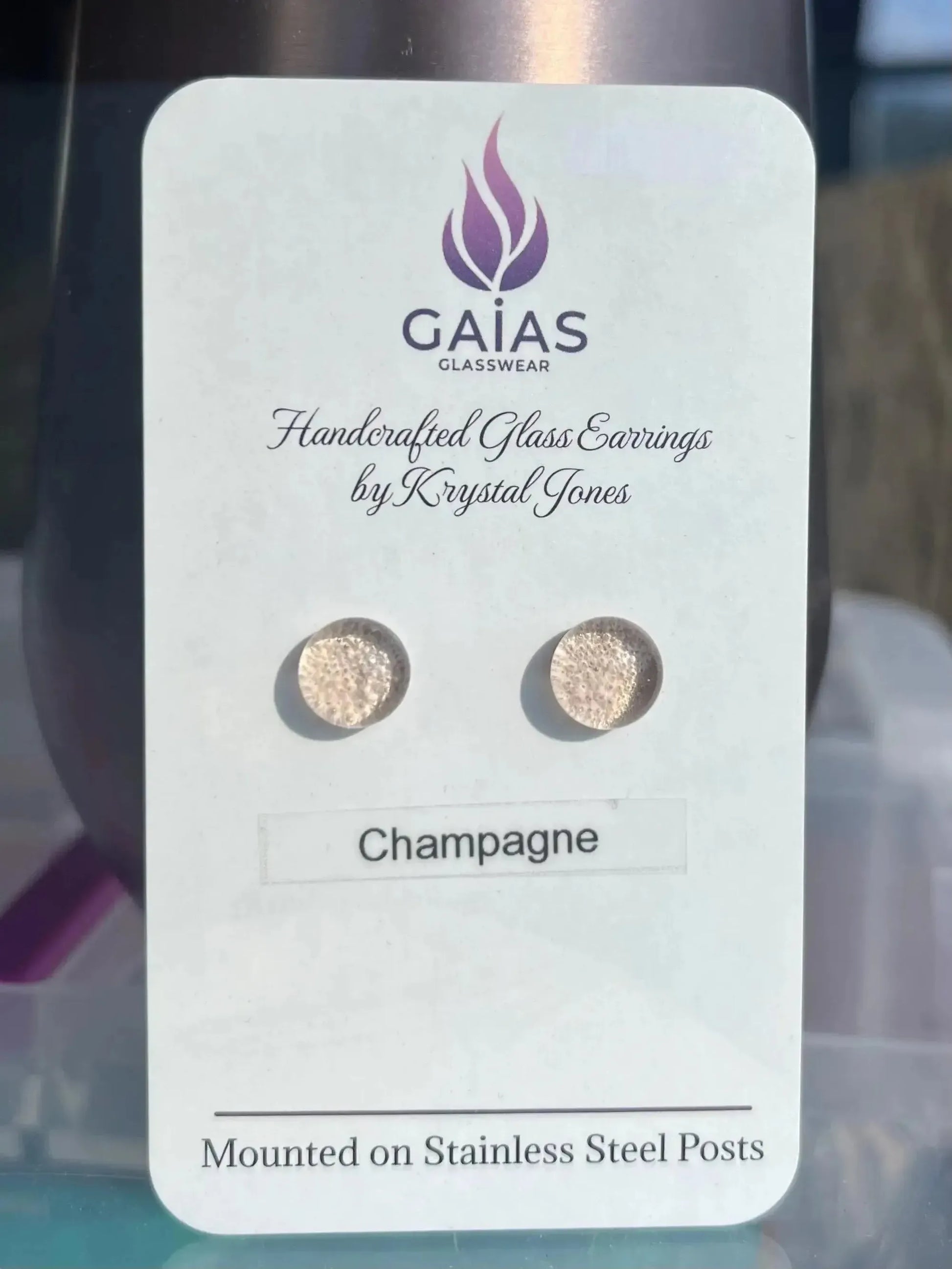 Champagne | Fused Glass Stud Earring