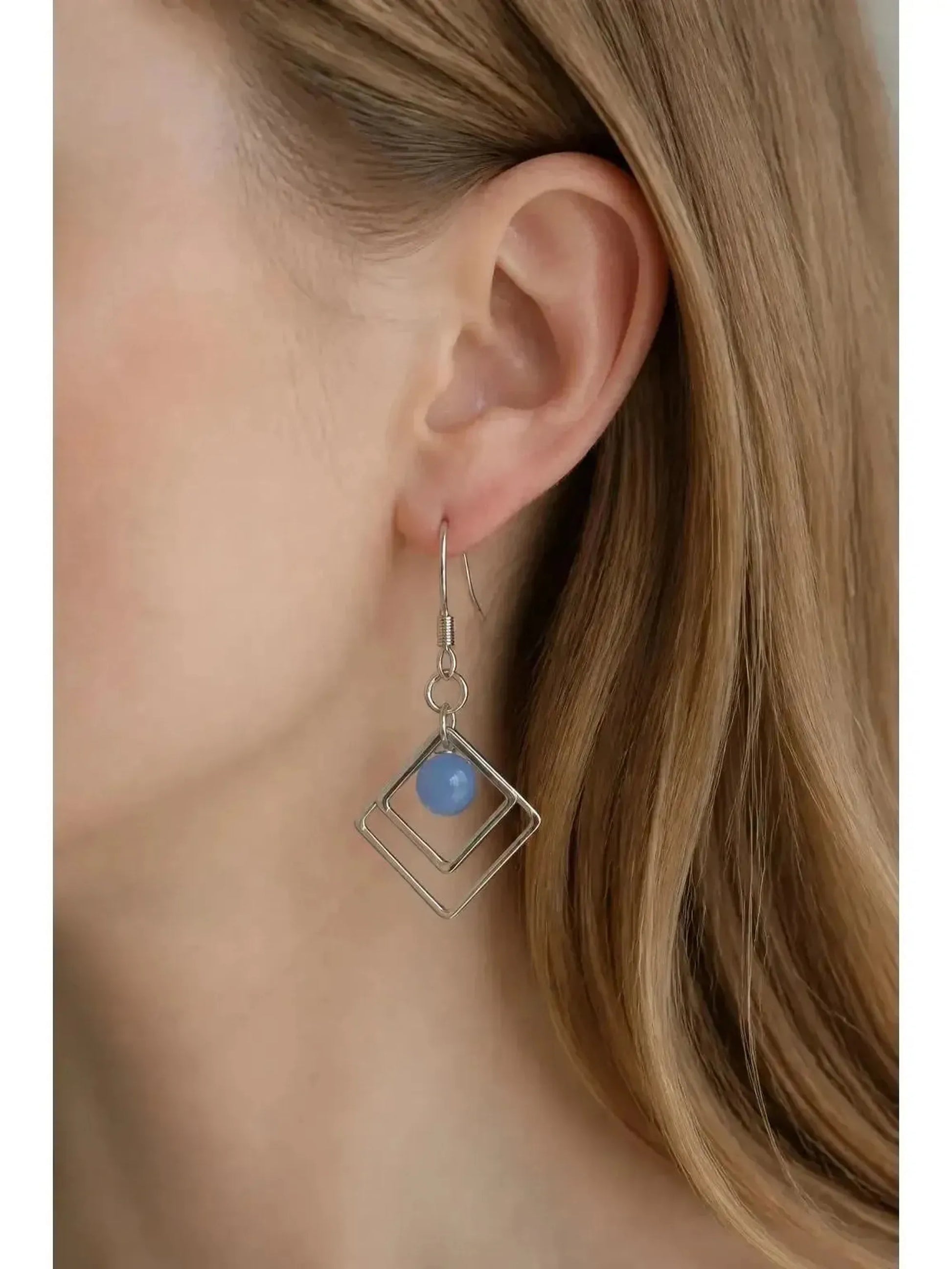 East Coast Foggy | Geometric Fused Glass Earrings