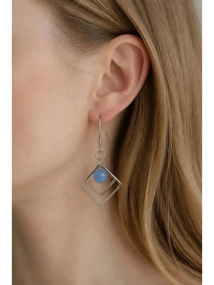 East Coast Foggy | Geometric Fused Glass Earrings