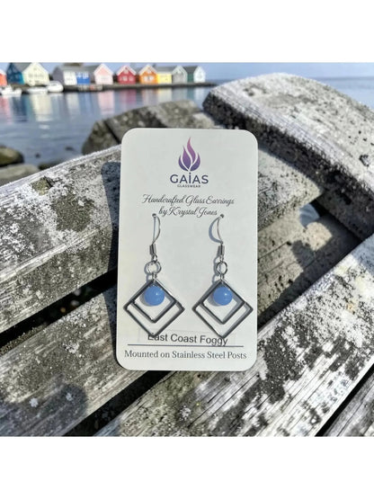 East Coast Foggy | Geometric Fused Glass Earrings