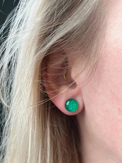 Emerald Lake | Fused Glass Stud Earrings