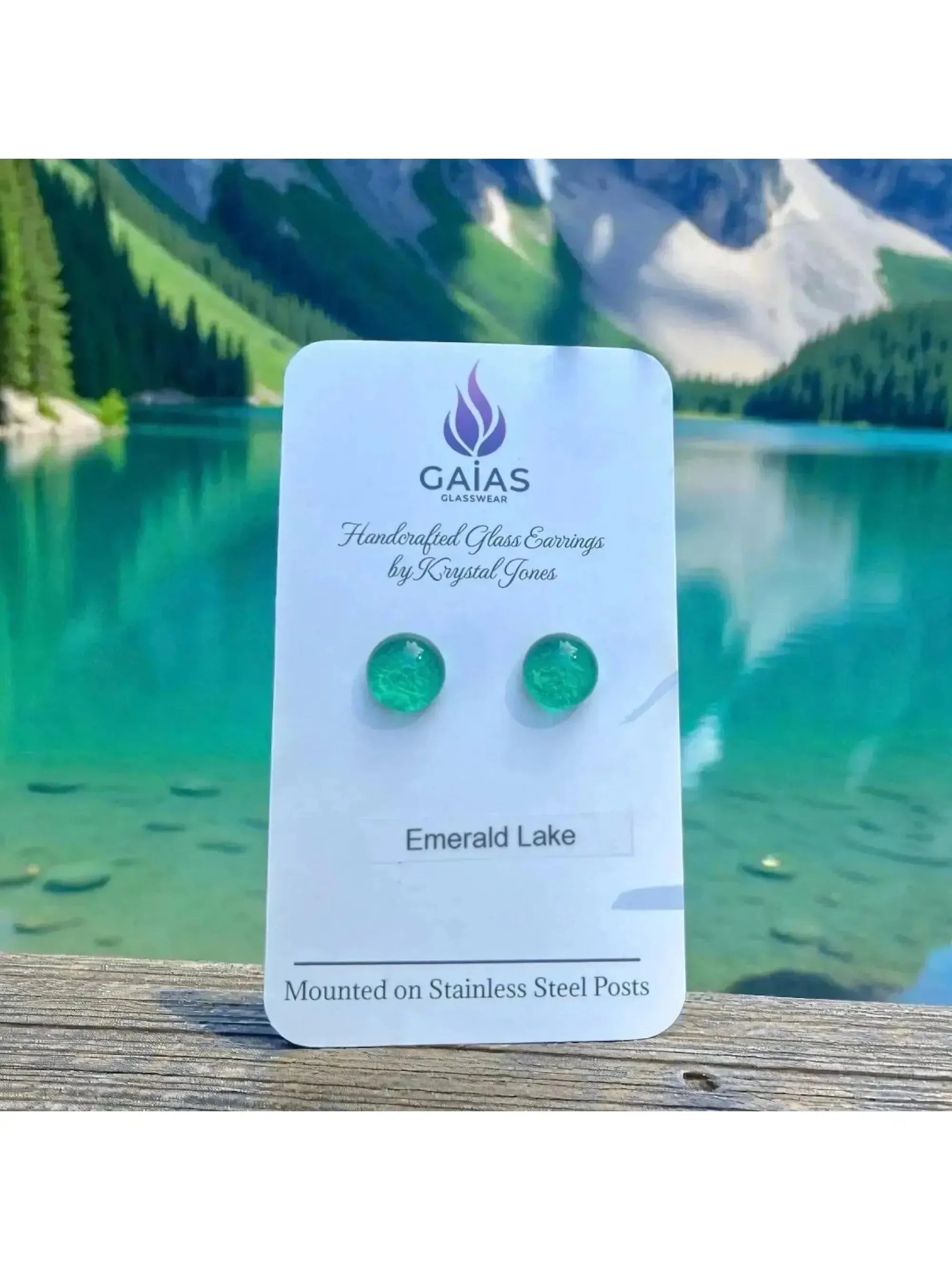 Emerald Lake | Fused Glass Stud Earrings