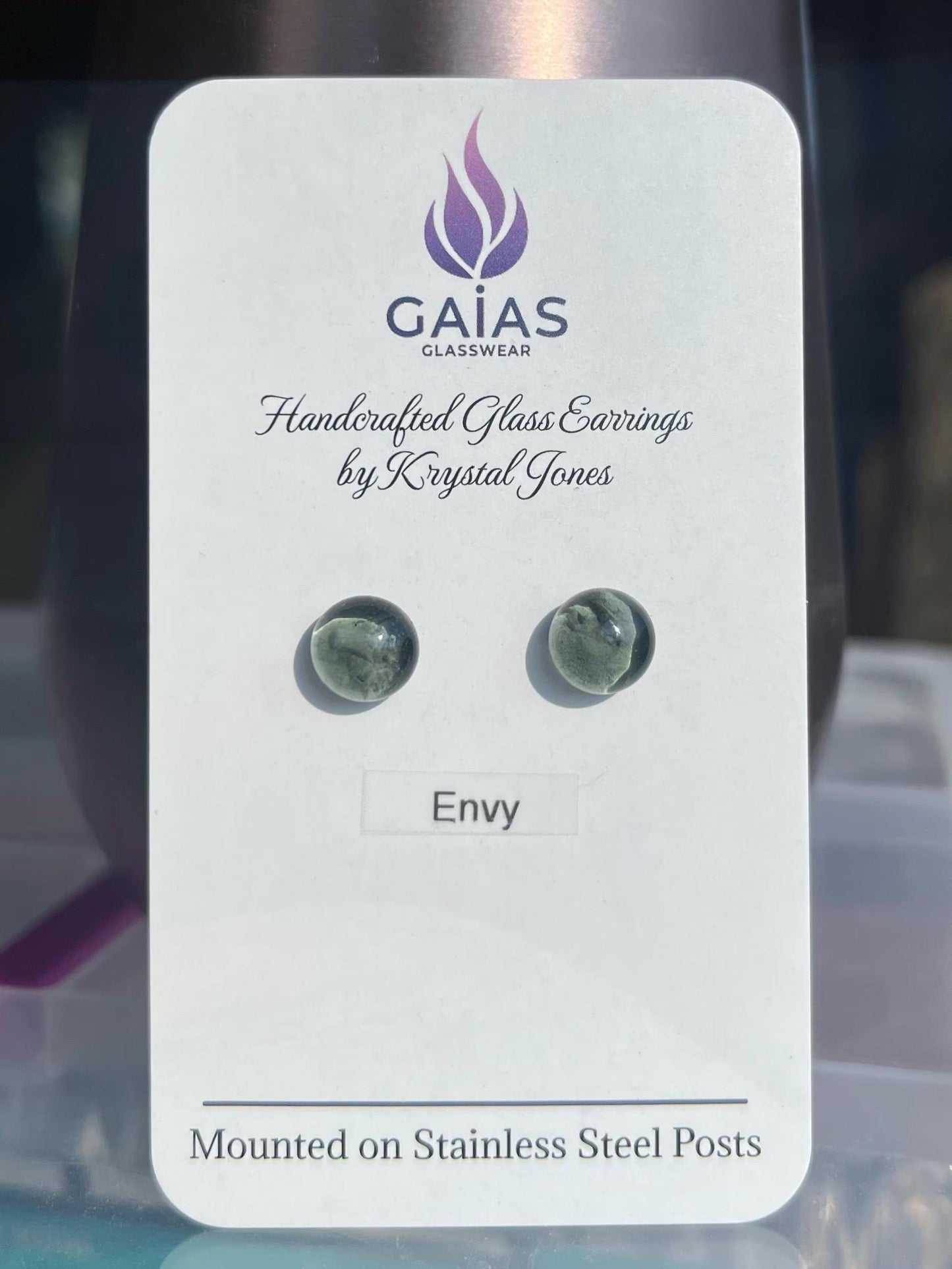 Envy | Fused Glass Stud Earrings