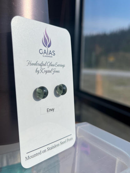 Envy | Fused Glass Stud Earrings