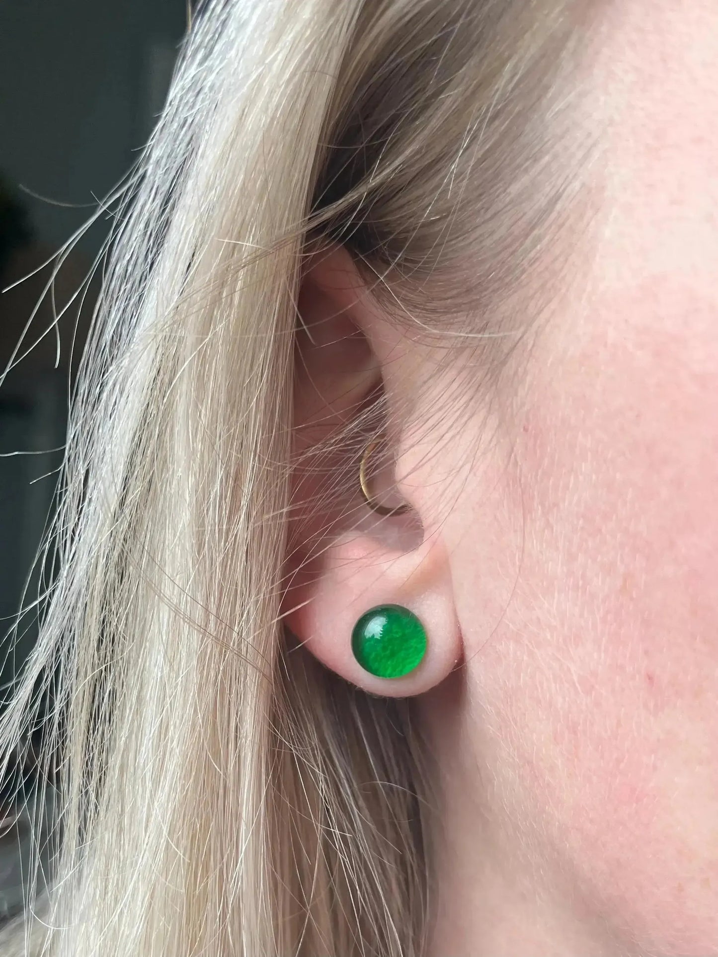 Evergreen | Fused Glass Stud Earrings