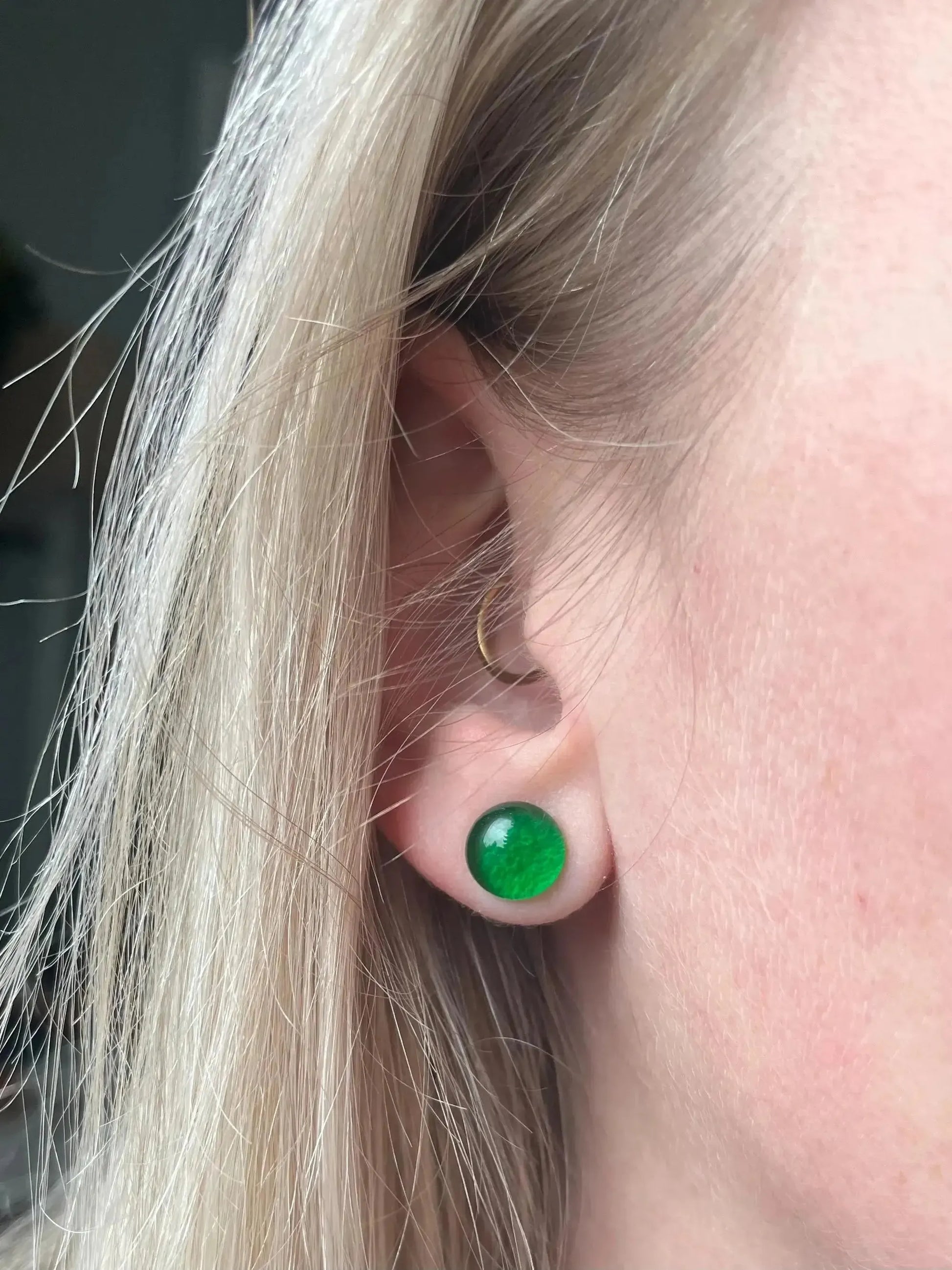 Evergreen | Fused Glass Stud Earrings