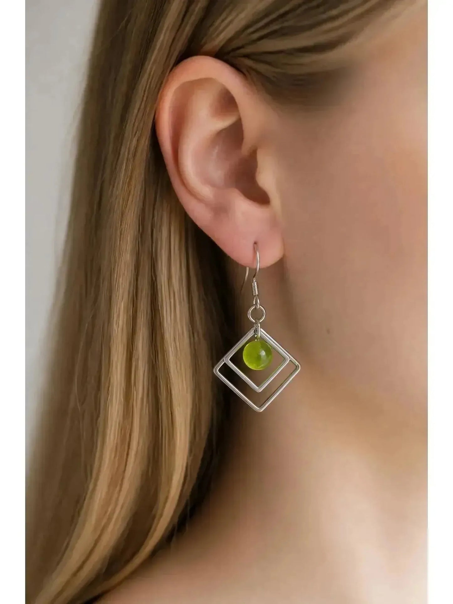 Fresh Cut Grass | Geometric Fused Glass Earring