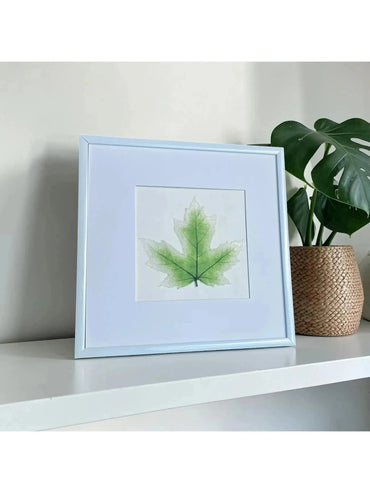 Green Glass Maple Leaf – Framed Botanical Glass Art