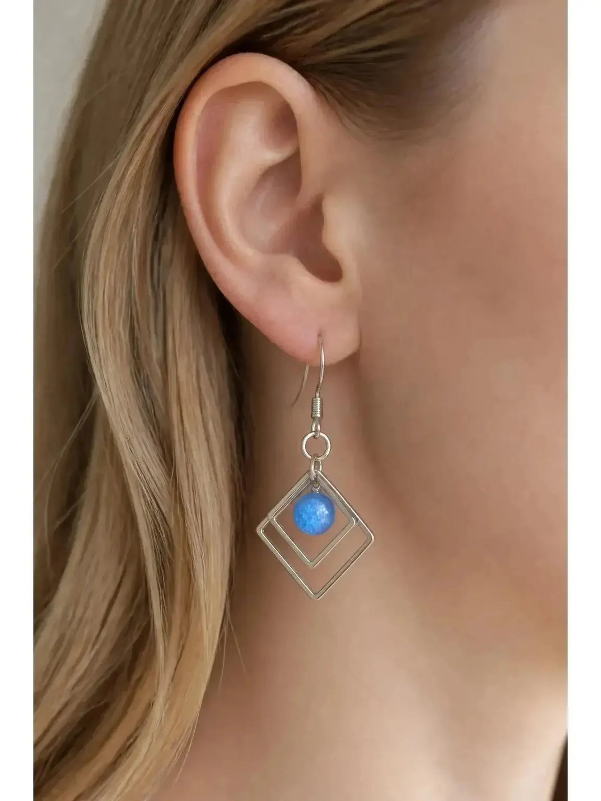 Lake Louise | Geometric Fused Glass Earring