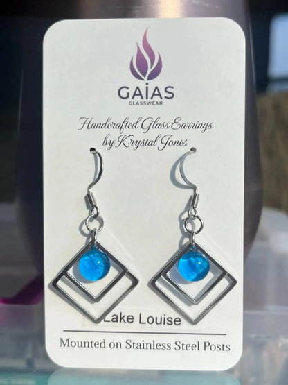 Lake Louise | Geometric Fused Glass Earring