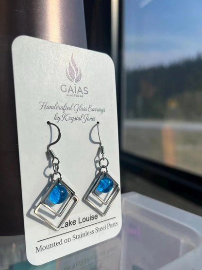 Lake Louise | Geometric Fused Glass Earring