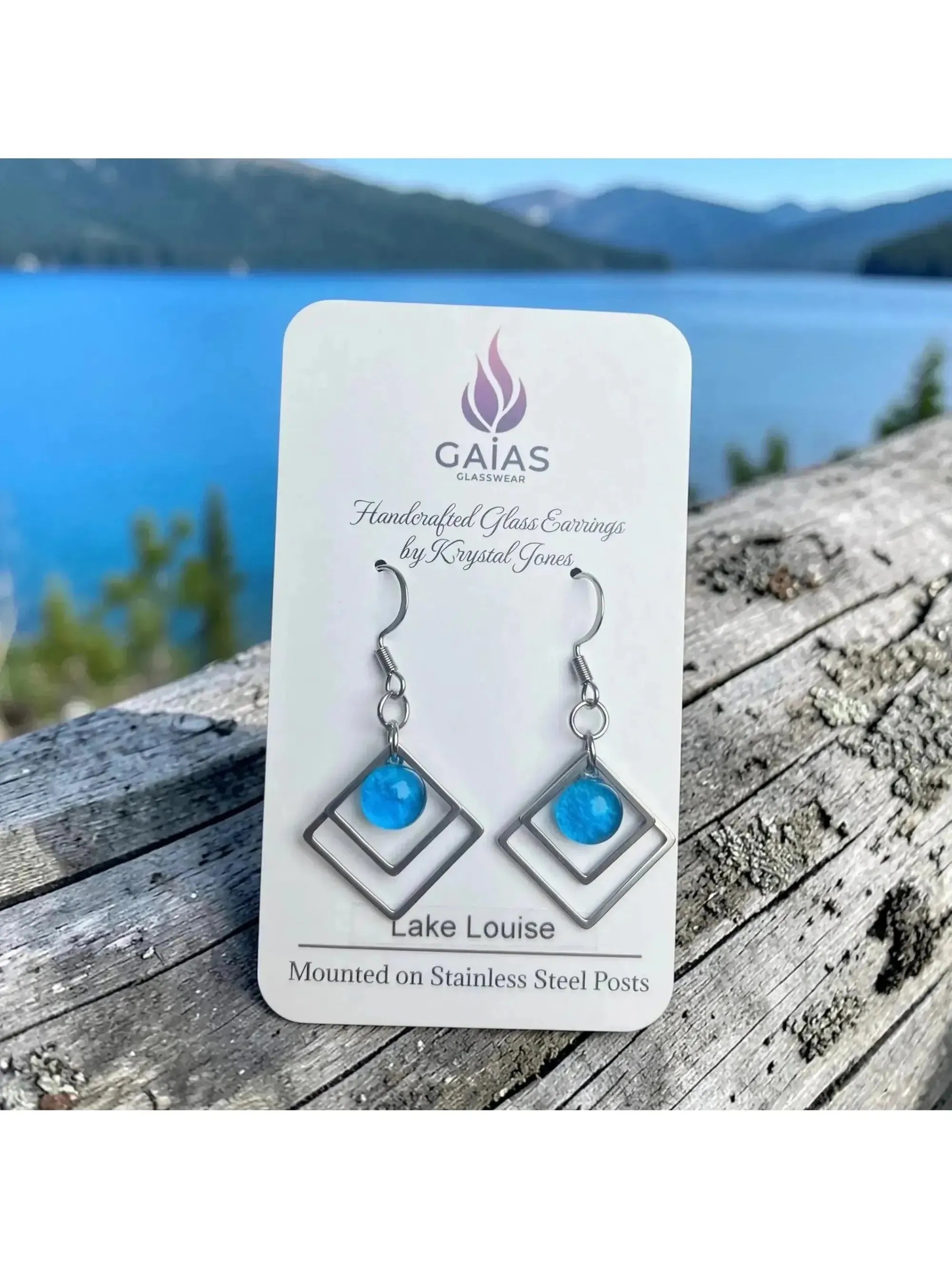 Lake Louise | Geometric Fused Glass Earring