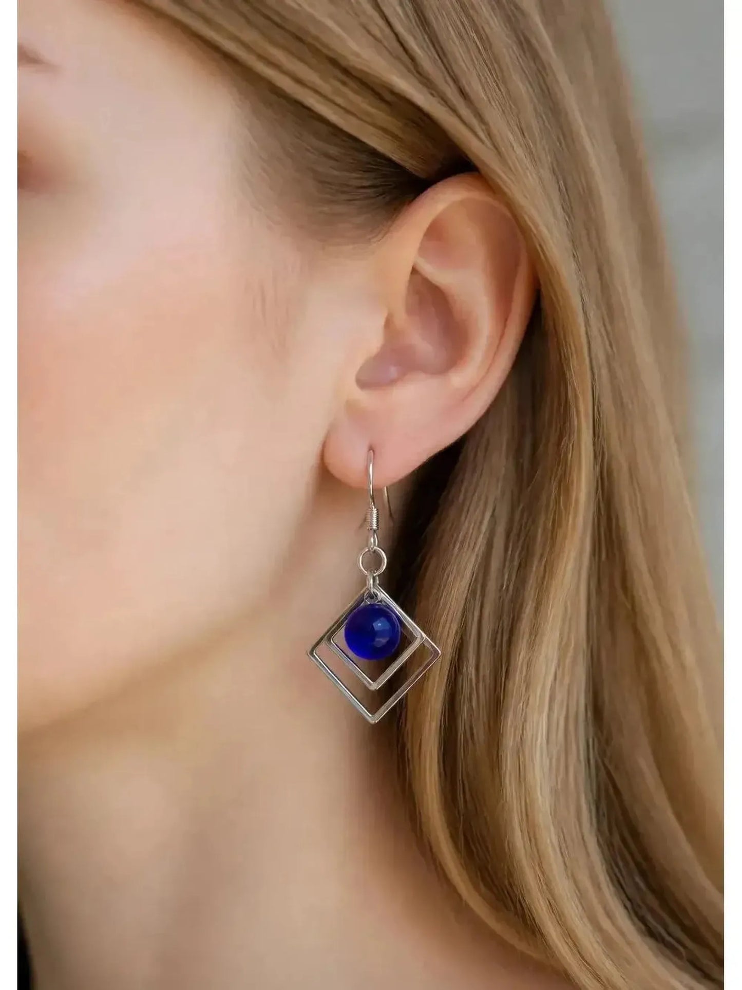 Lakeside | Geometric Fused Glass Earring