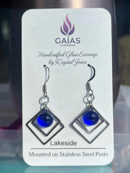 Lakeside | Geometric Fused Glass Earring