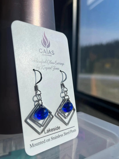 Lakeside | Geometric Fused Glass Earring