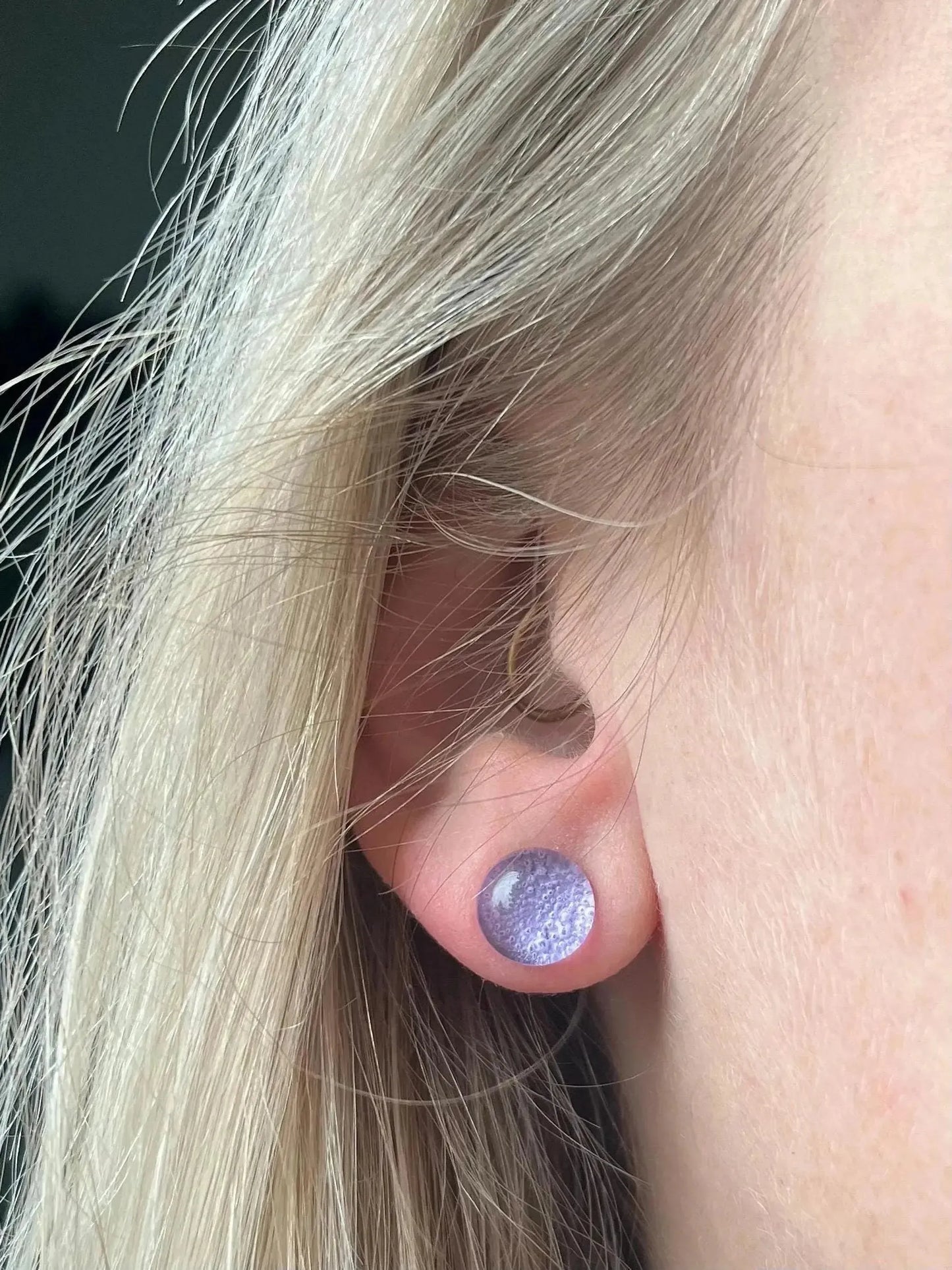 Lilac | Fused Glass Stud Earring