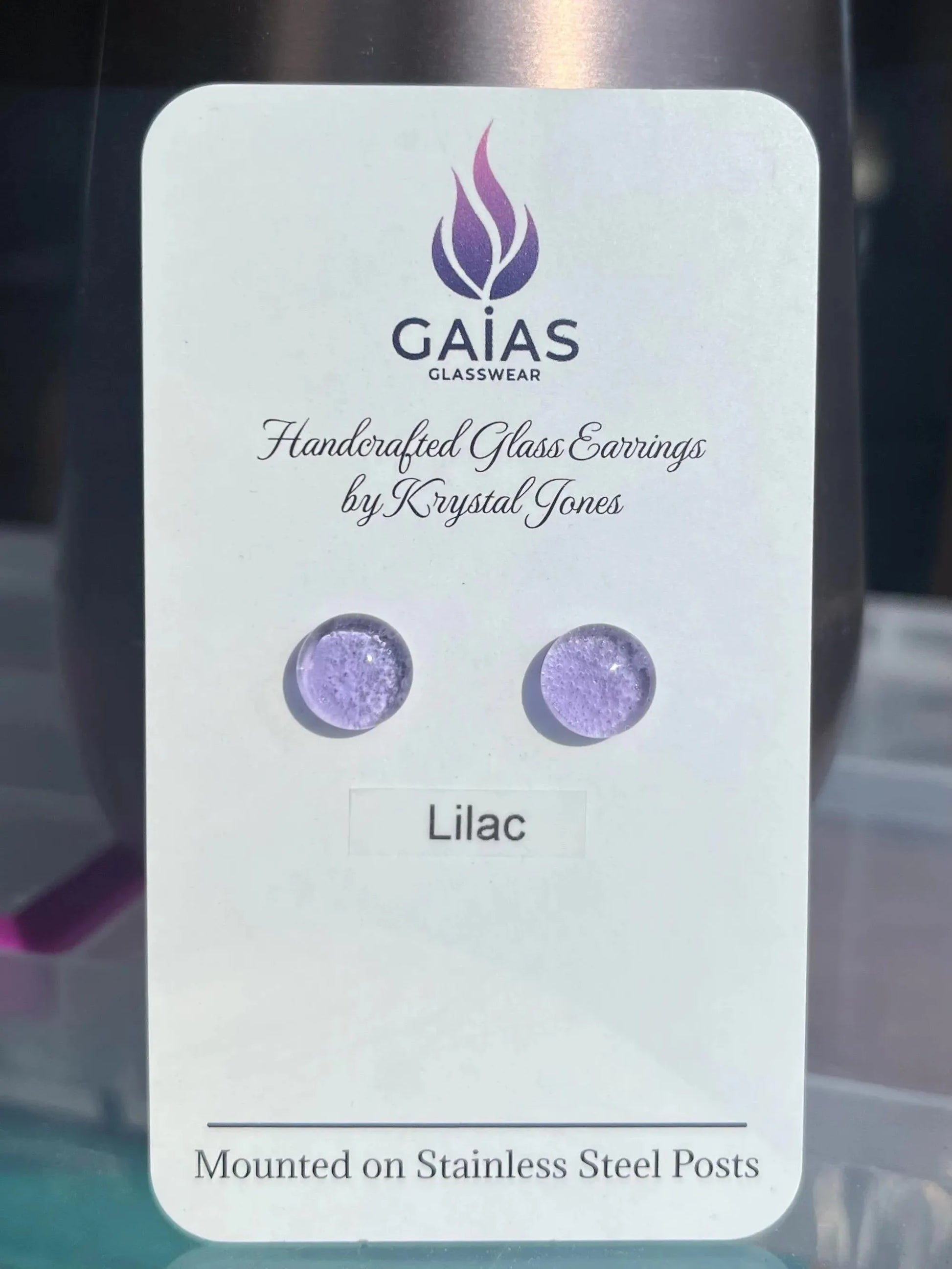 Lilac | Fused Glass Stud Earring