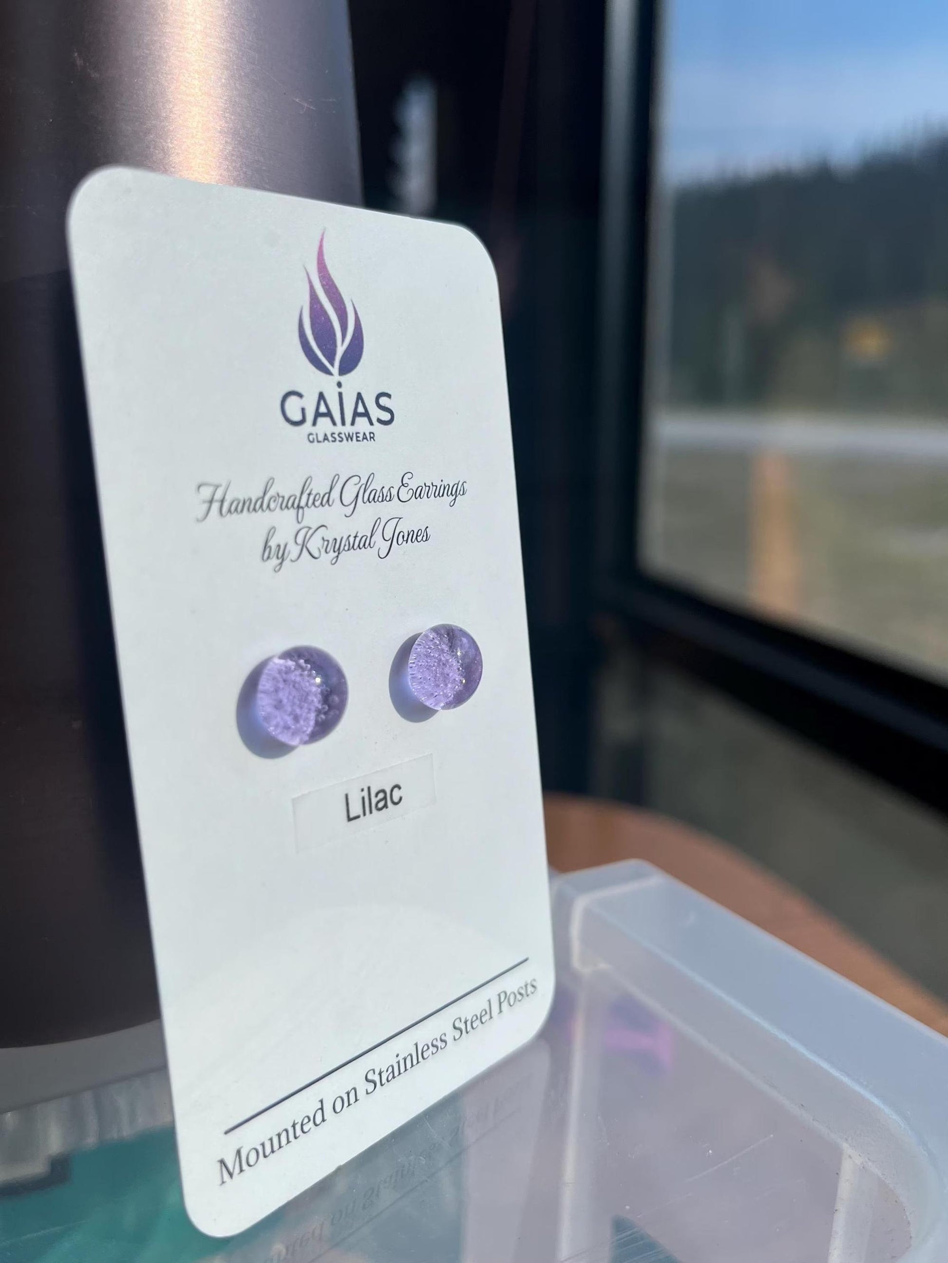 Lilac | Fused Glass Stud Earring
