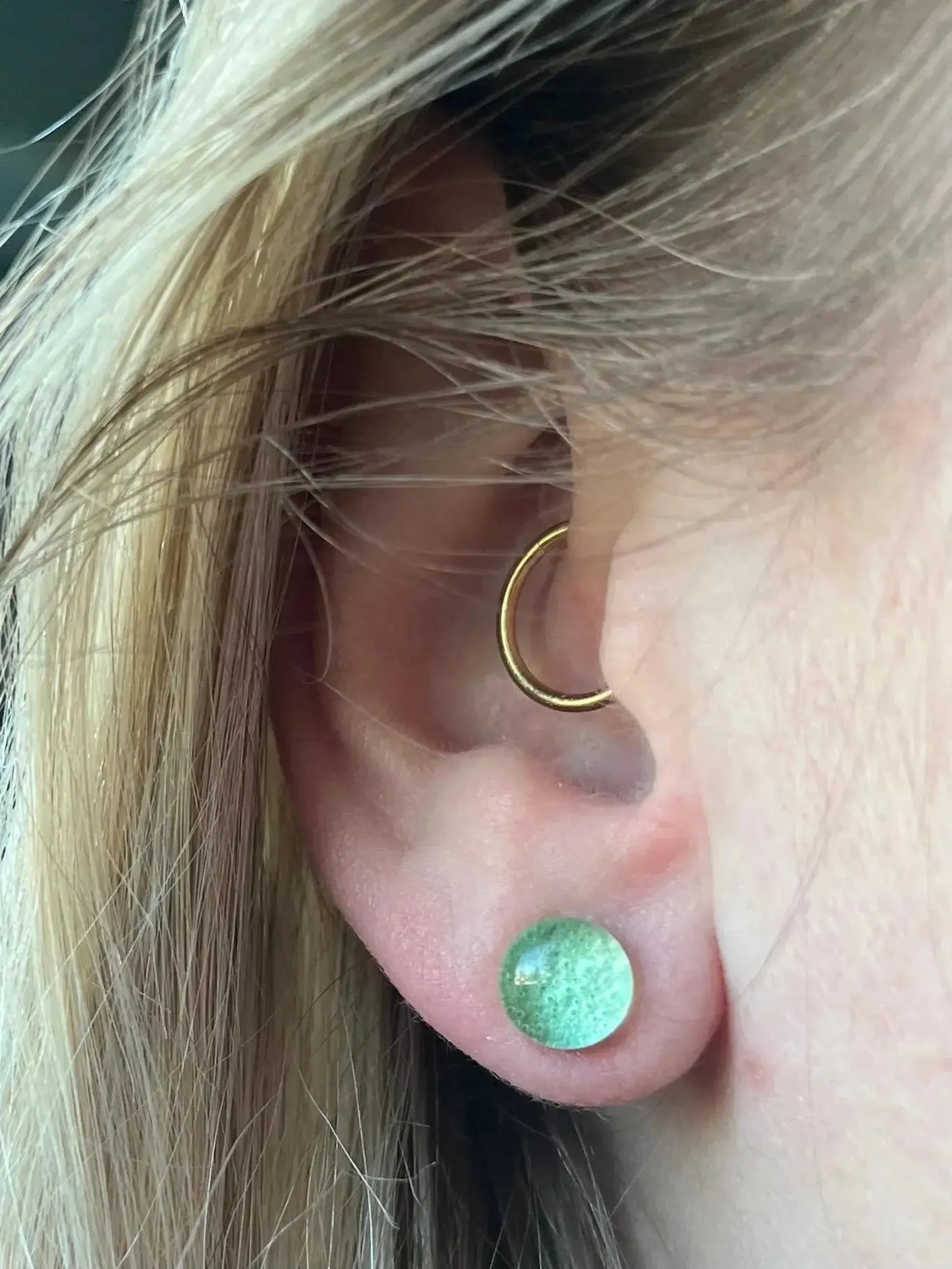 Limelight | Fused Glass Stud Earring