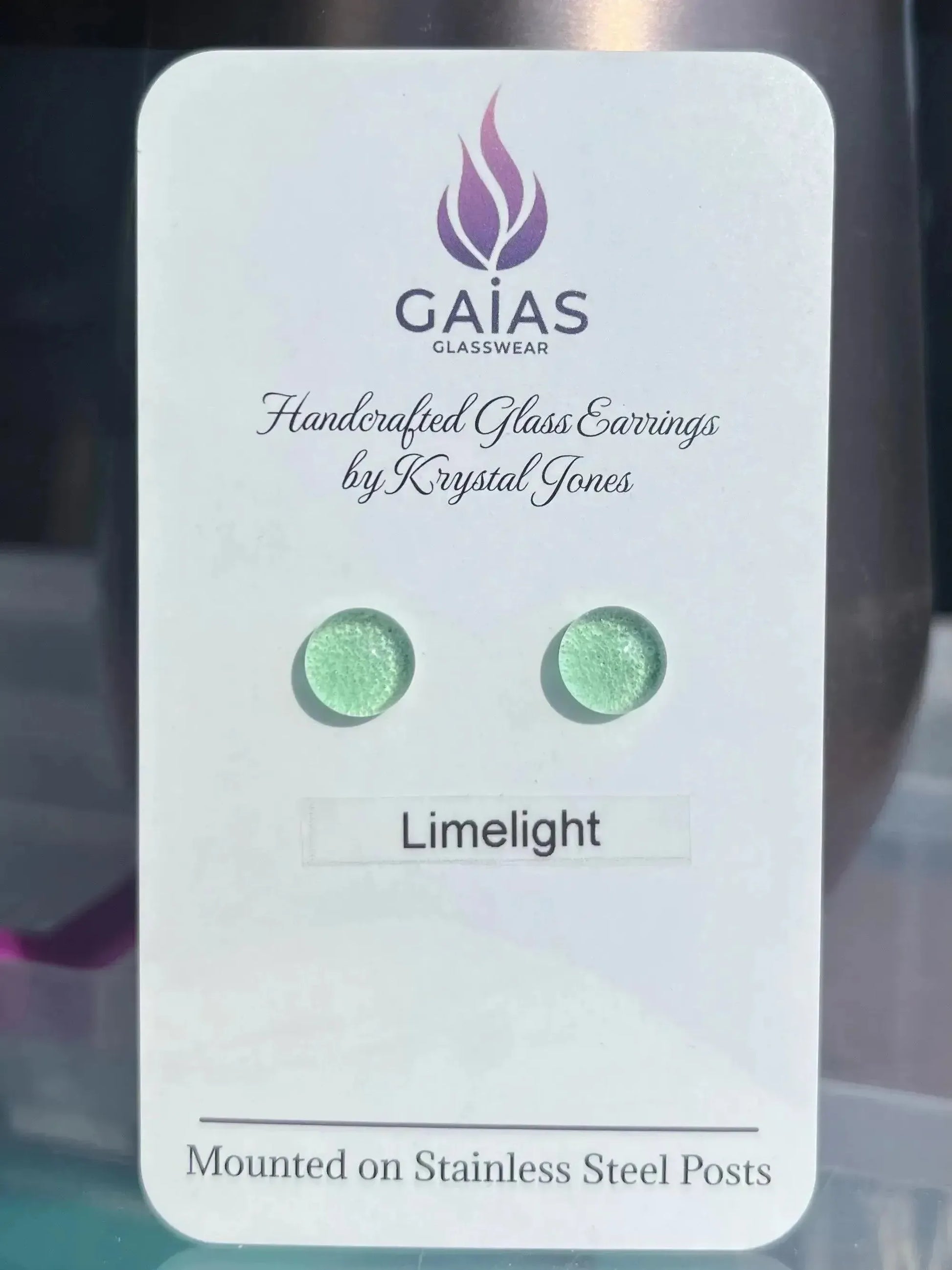 Limelight | Fused Glass Stud Earring