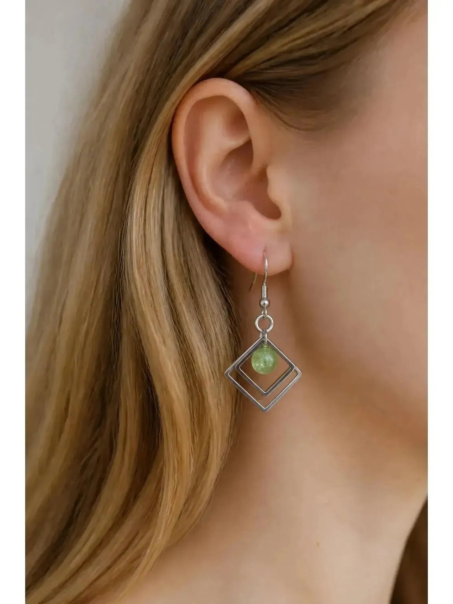 Limelight | Geometric Fused Glass Earring