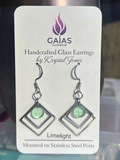 Limelight | Geometric Fused Glass Earring