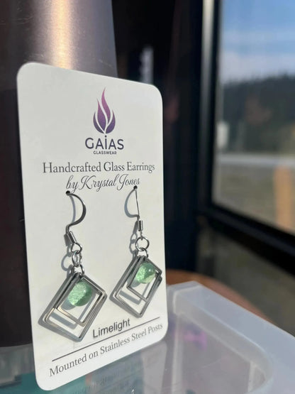 Limelight | Geometric Fused Glass Earring