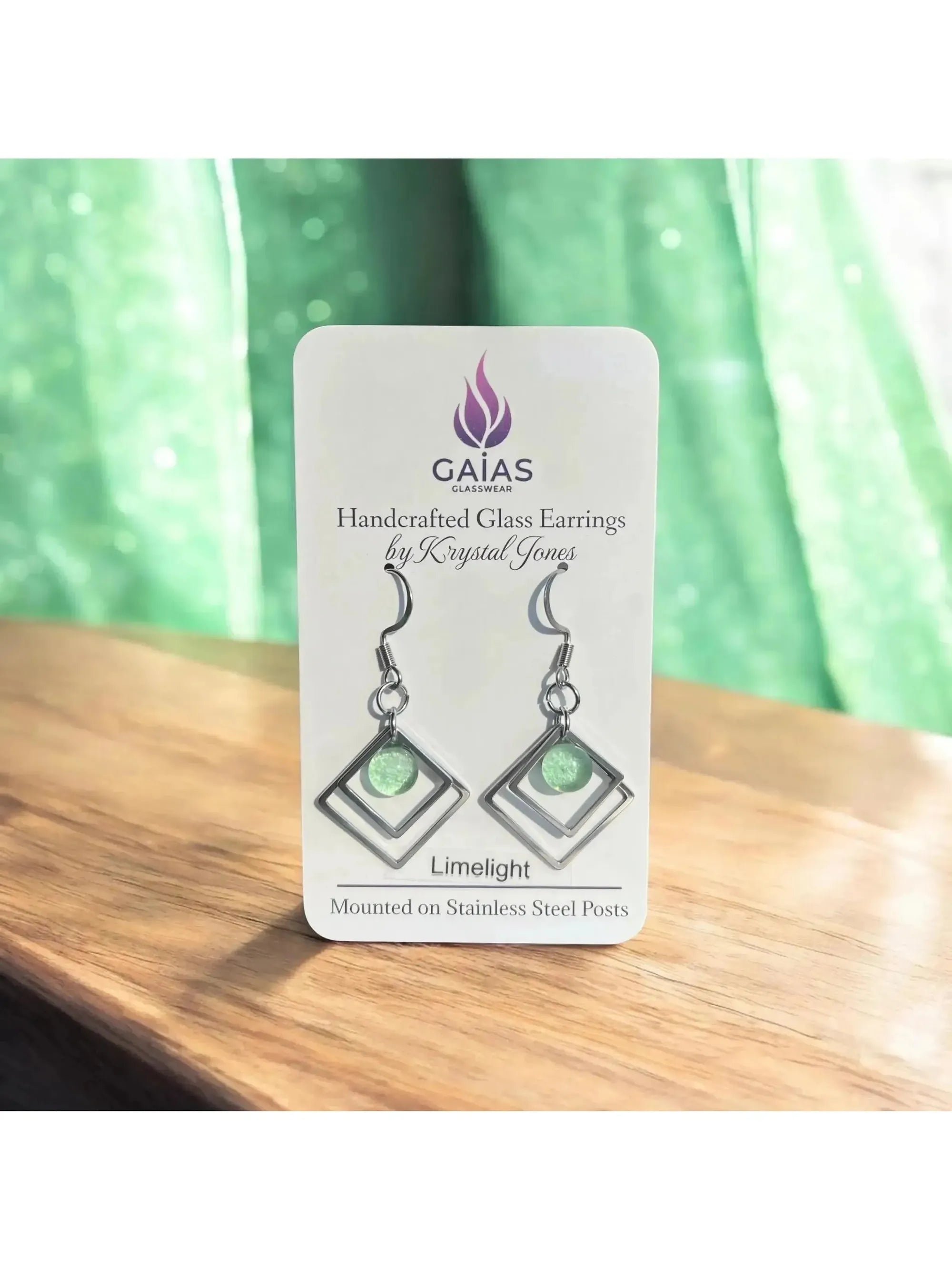 Limelight | Geometric Fused Glass Earring