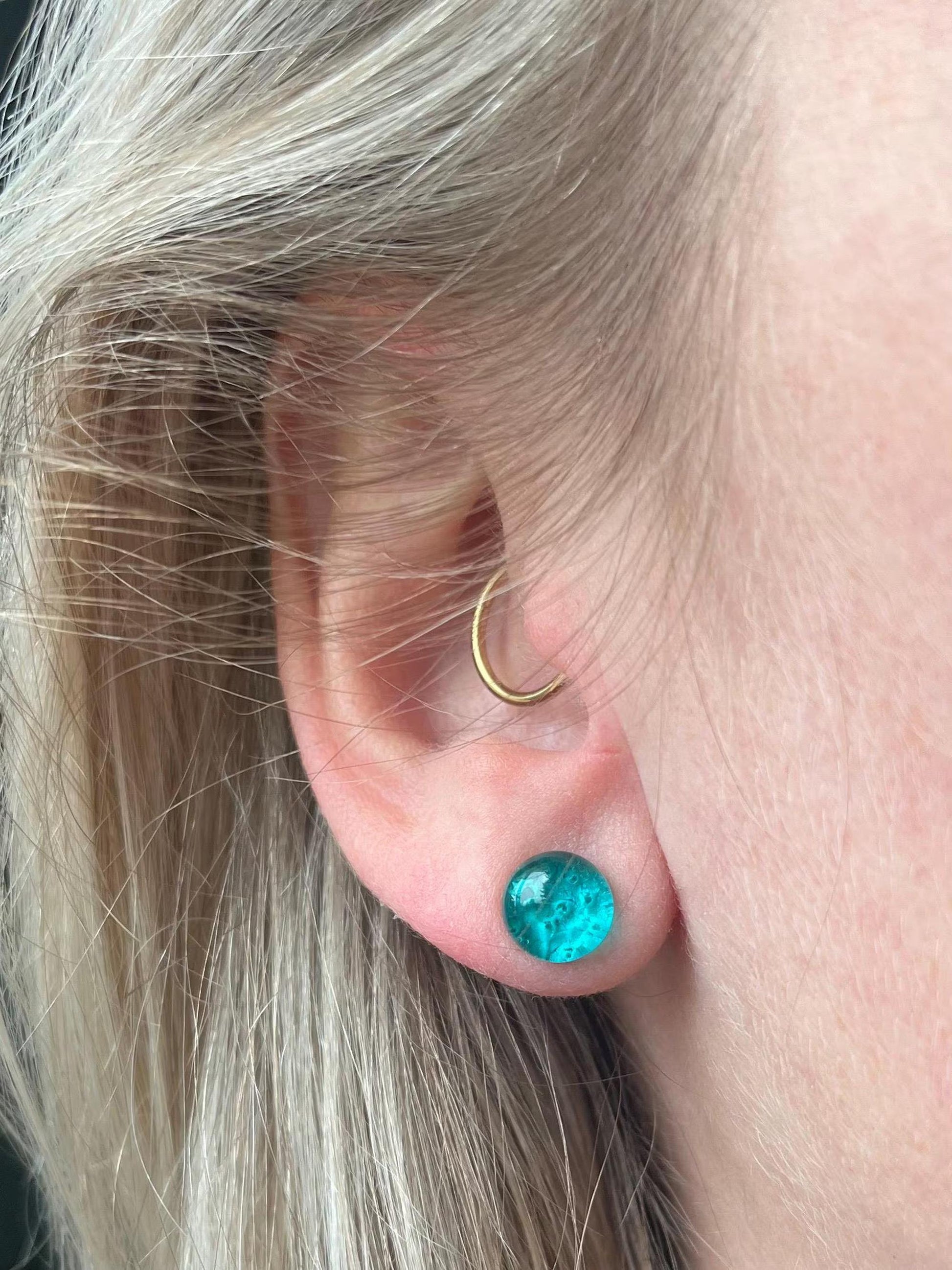 Moraine Lake | Fused Glass Stud Earring
