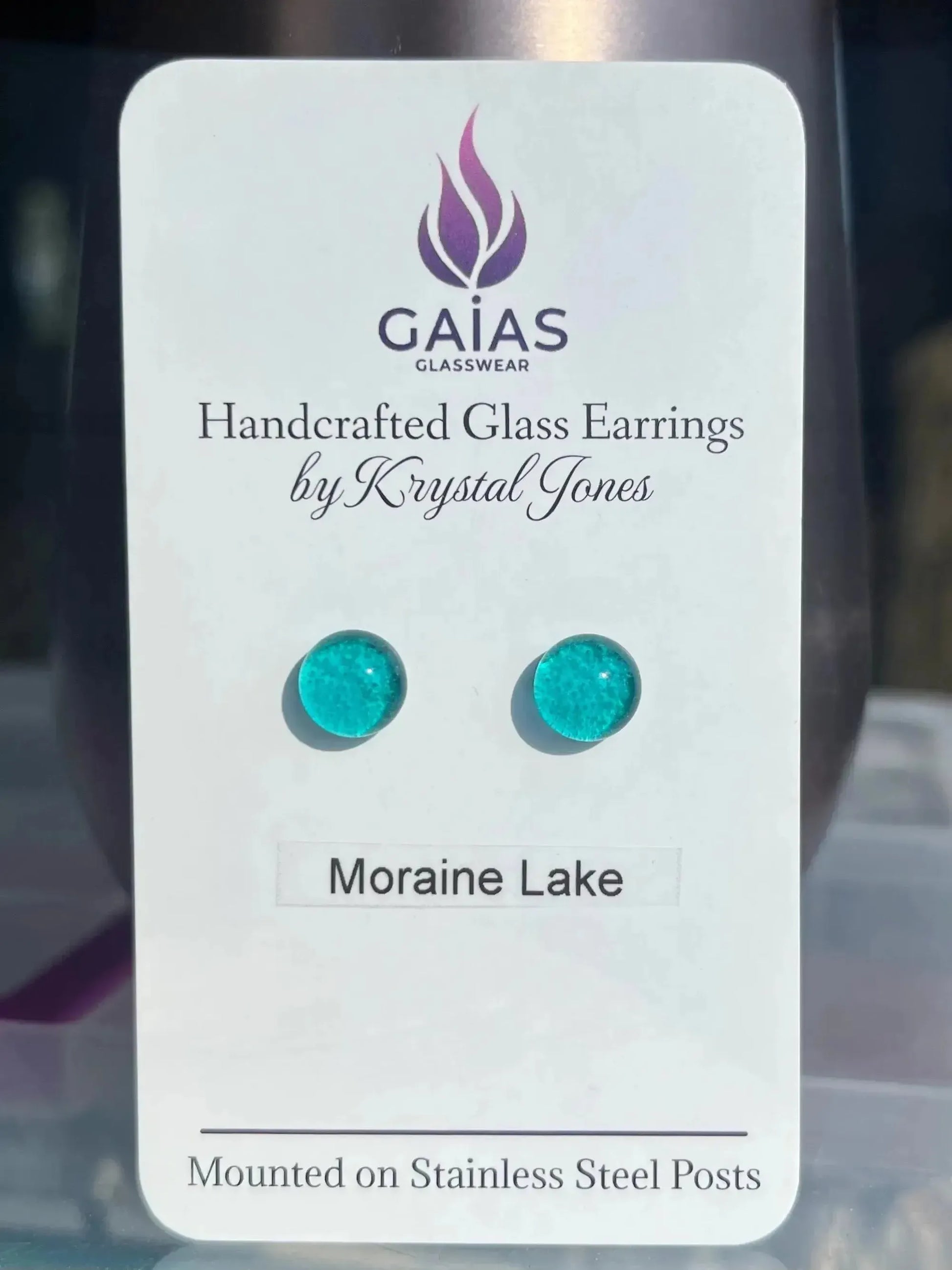 Moraine Lake | Fused Glass Stud Earring
