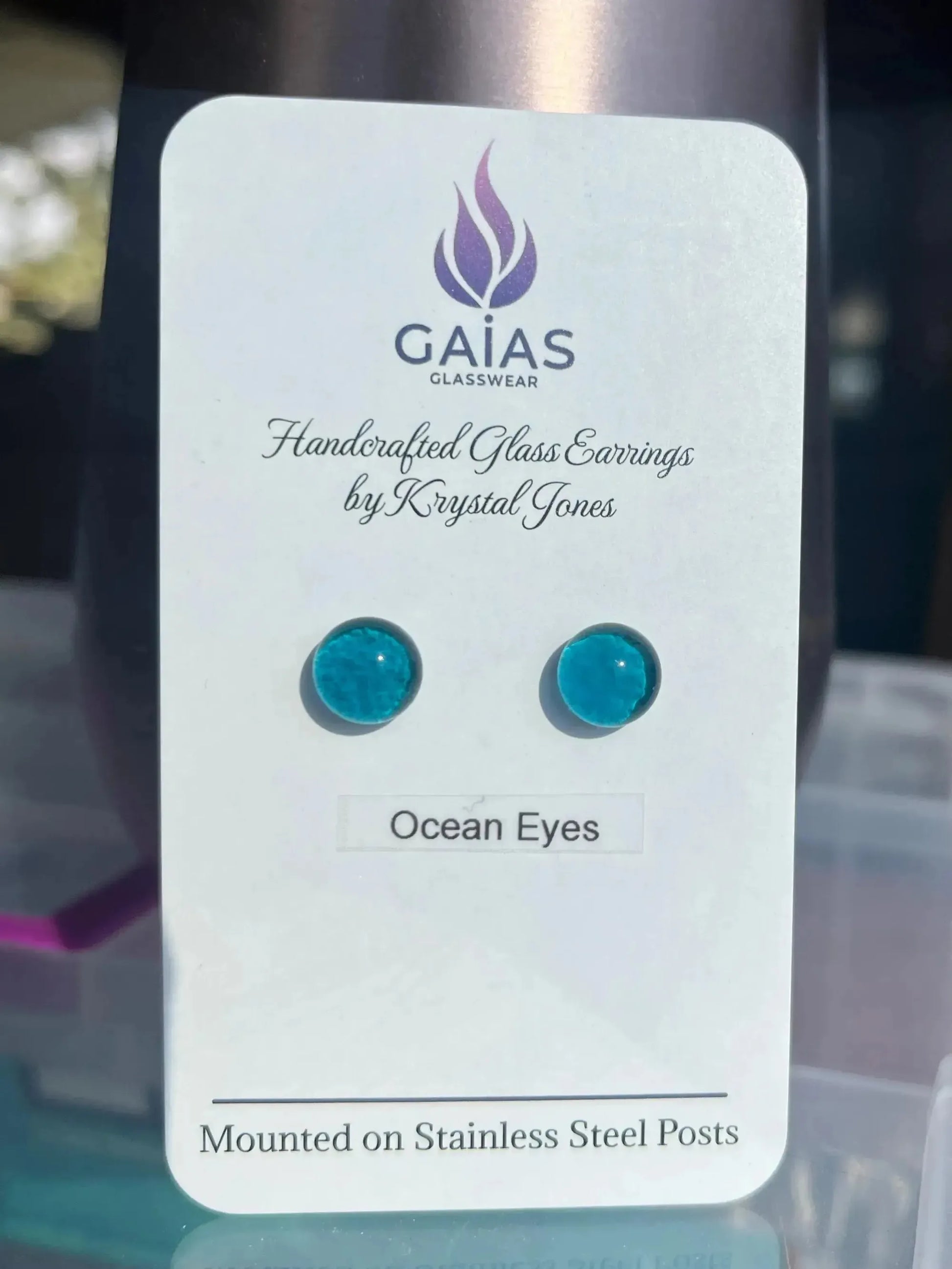 Ocean Eyes | Fused Glass Stud Earrings