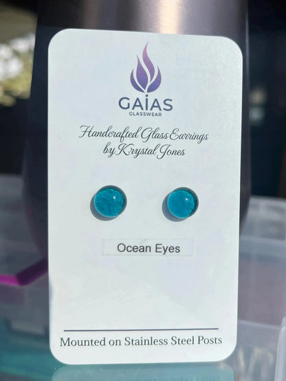 Ocean Eyes | Fused Glass Stud Earrings