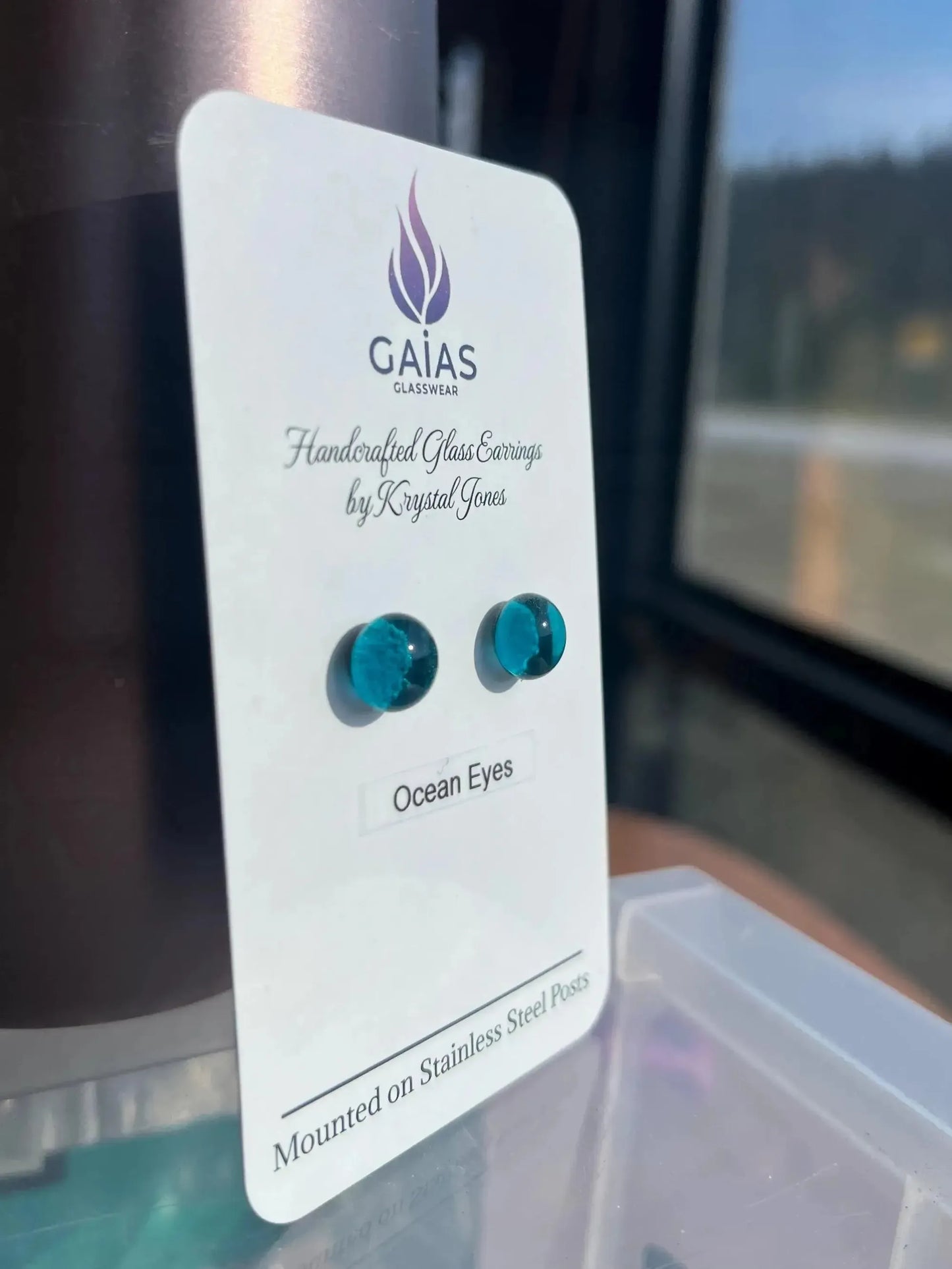 Ocean Eyes | Fused Glass Stud Earrings