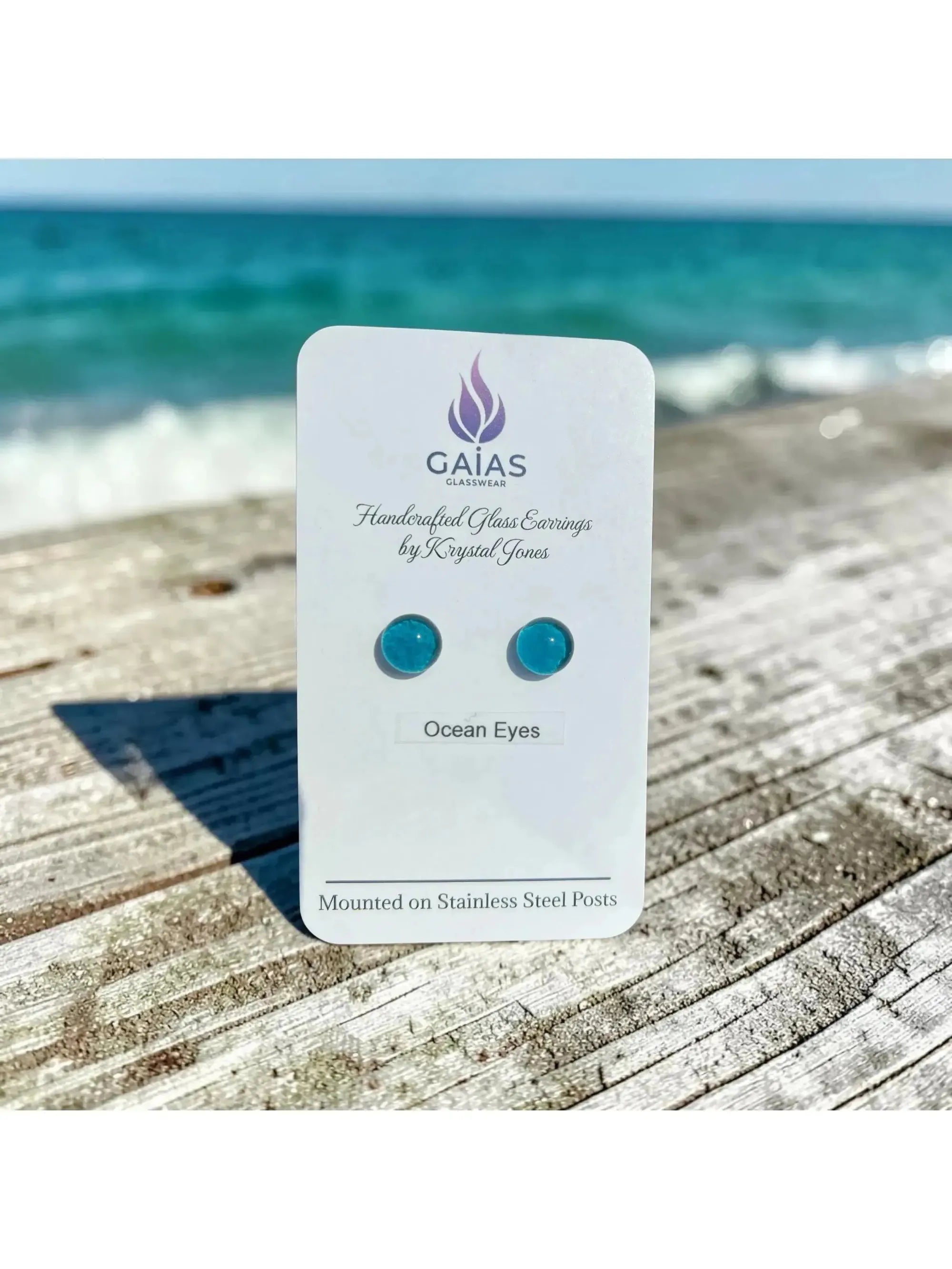 Ocean Eyes | Fused Glass Stud Earrings