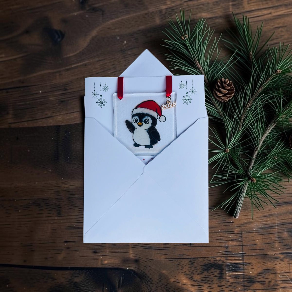 Penguin Fused Glass Ornament