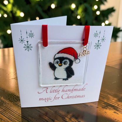 Penguin Fused Glass Ornament