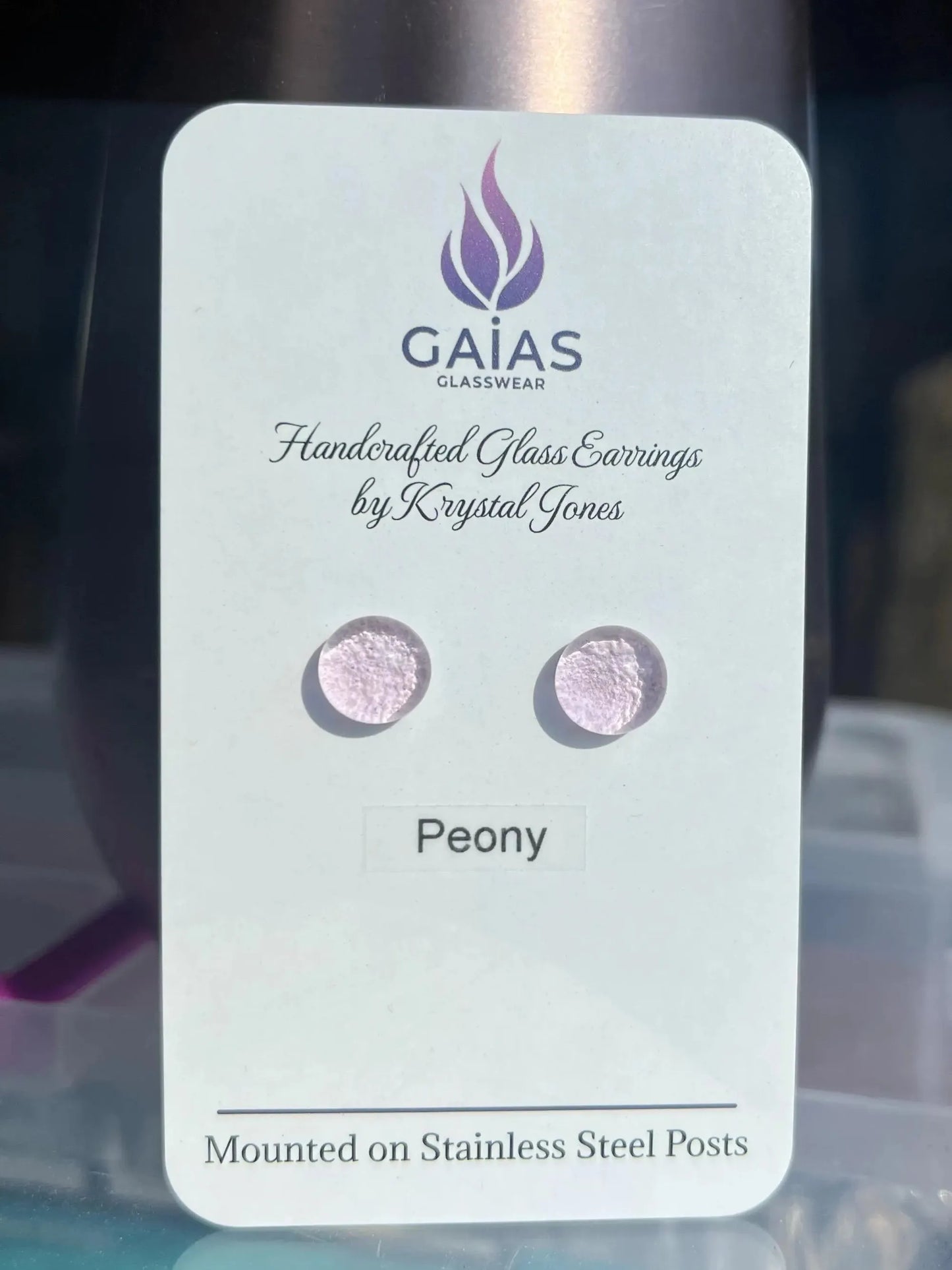 Peony | Fused Glass Stud Earring